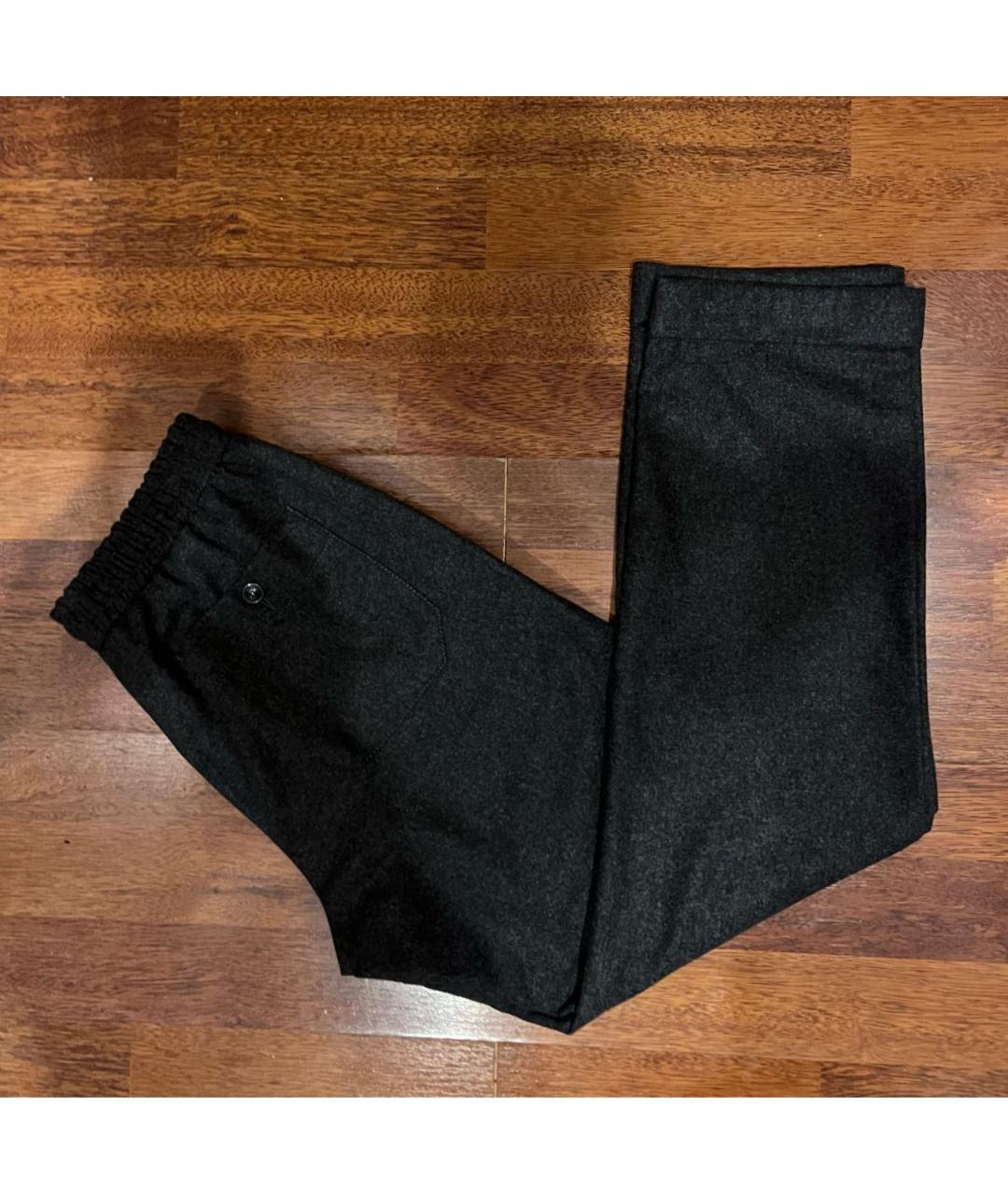 WEEKEND MAX MARA Серые шерстяные прямые брюки, фото 4