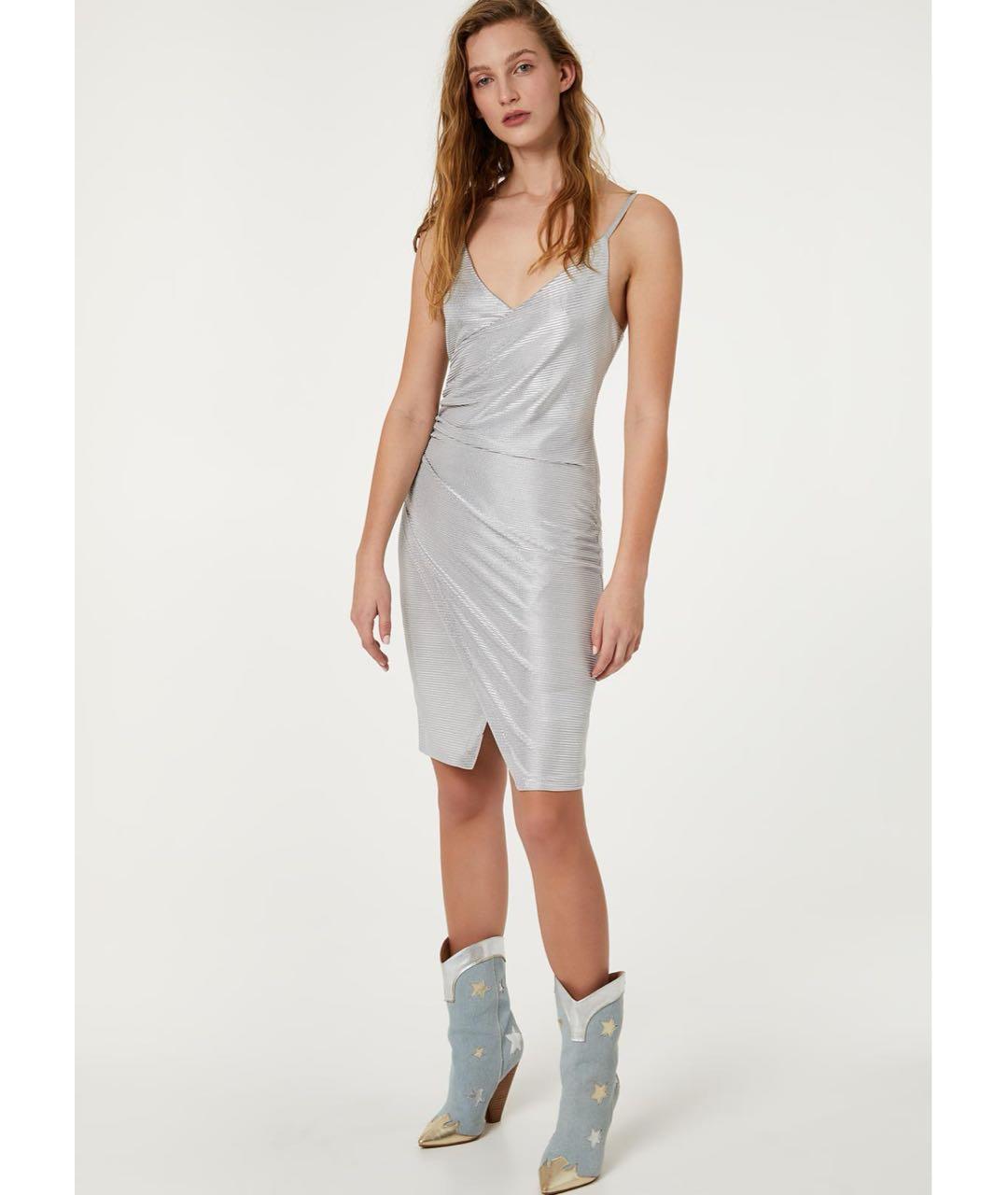 LIU JO Серебряное полиэстеровое коктейльное платье, фото 6