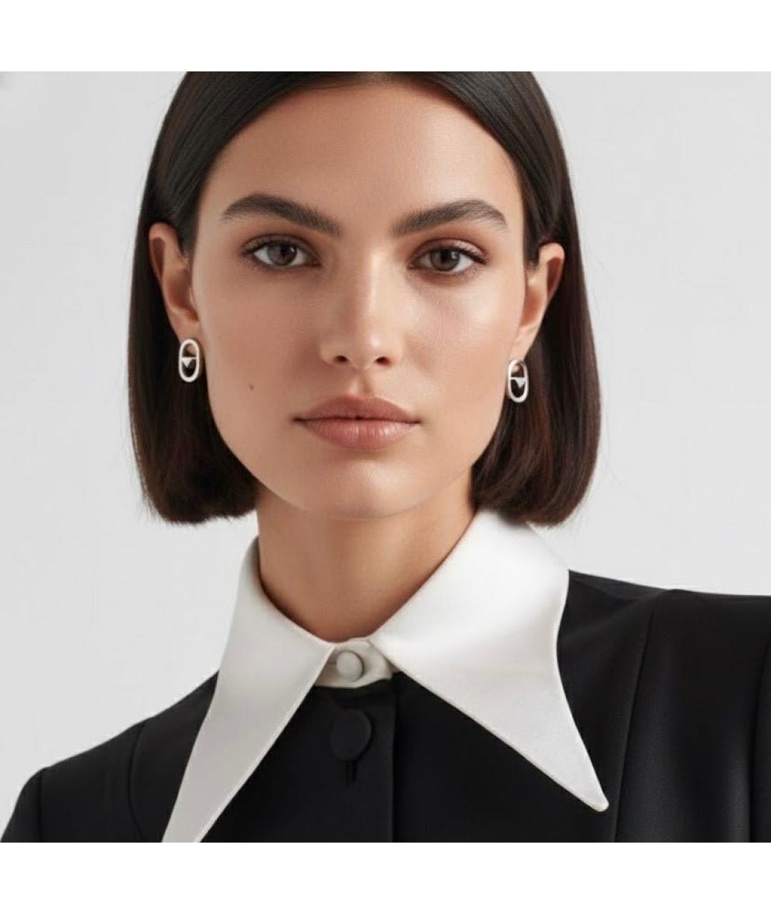 PRADA Серебряные металлические серьги, фото 3