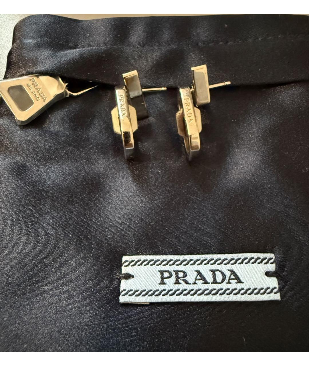 PRADA Серебряные металлические серьги, фото 6