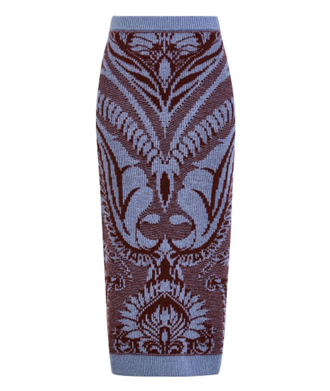 ETRO Синий шерстяной костюм с юбками, фото 2