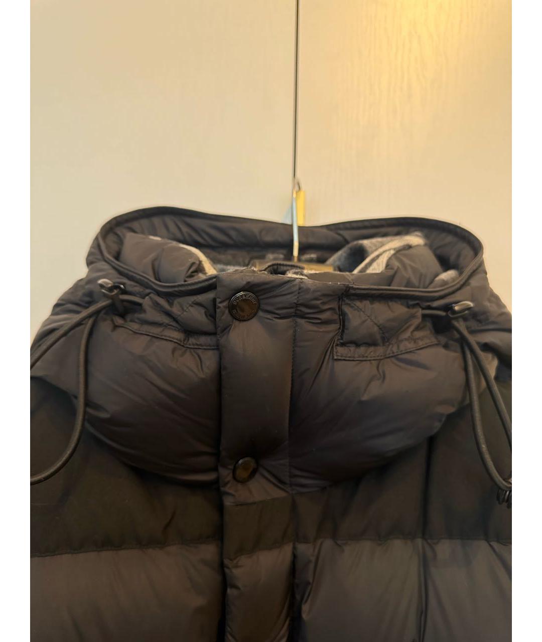 BURBERRY Черный полиамидовый пуховик, фото 4