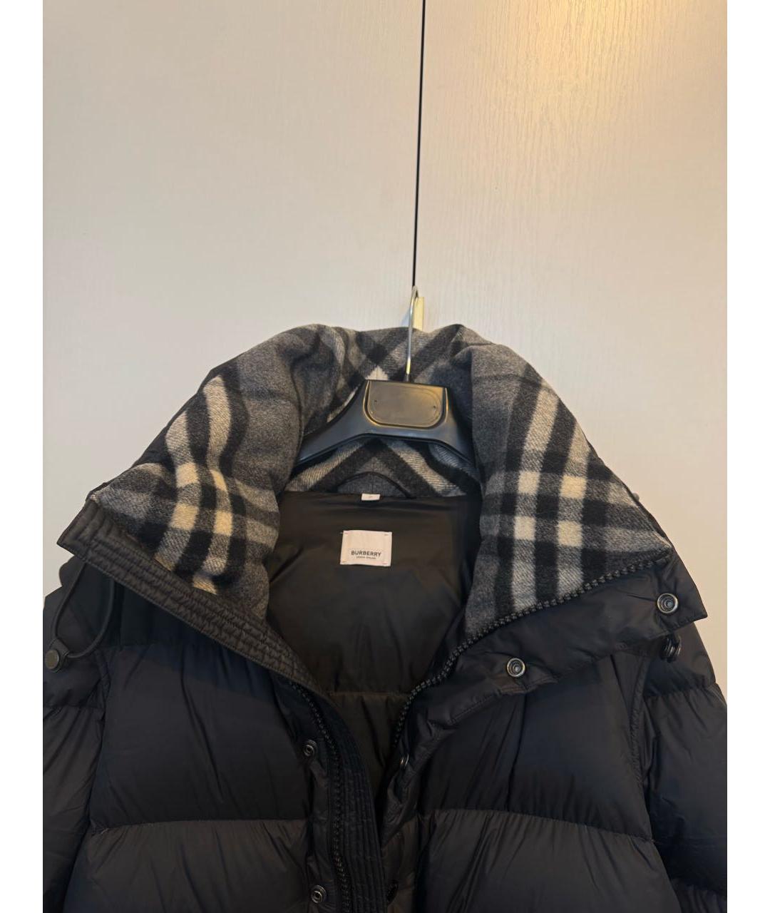 BURBERRY Черный полиамидовый пуховик, фото 3