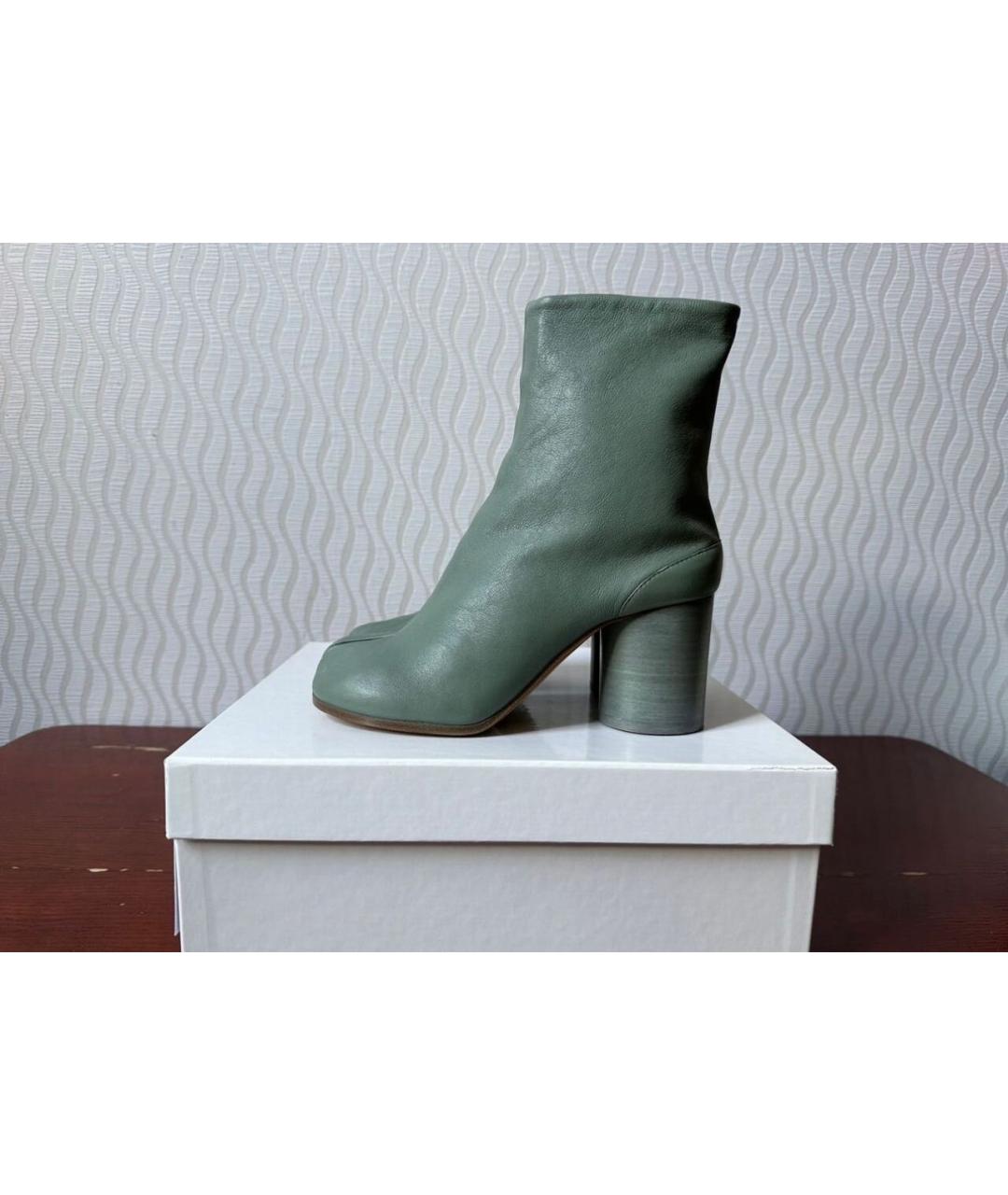MAISON MARGIELA Зеленые кожаные ботильоны, фото 5