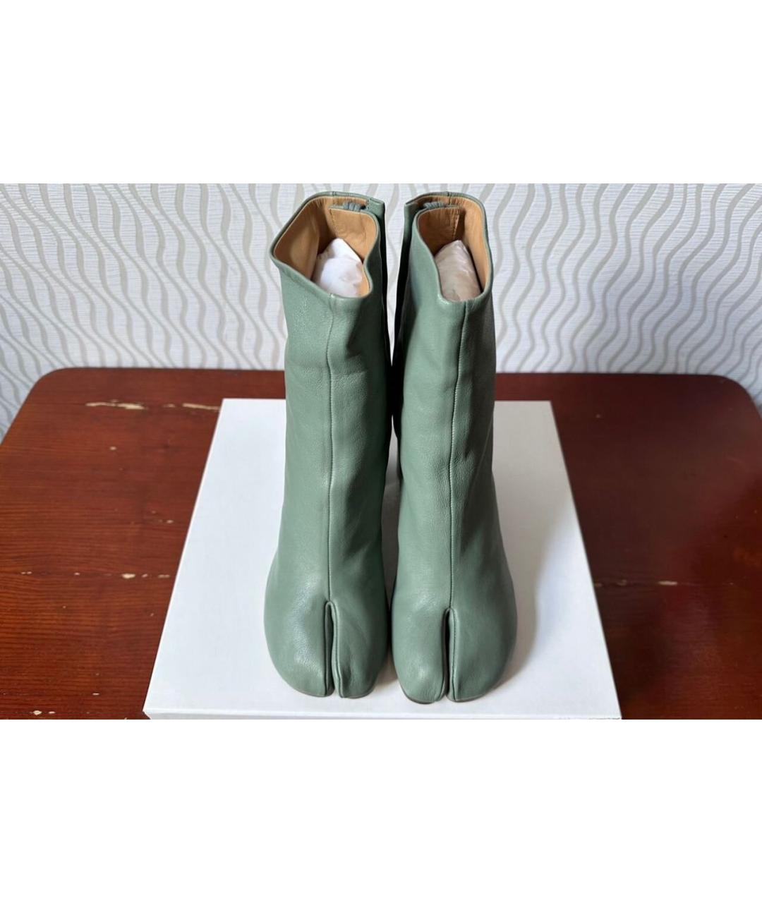 MAISON MARGIELA Зеленые кожаные ботильоны, фото 2
