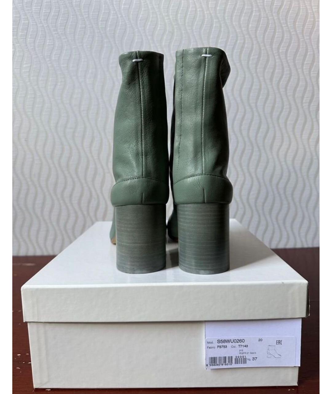 MAISON MARGIELA Зеленые кожаные ботильоны, фото 4