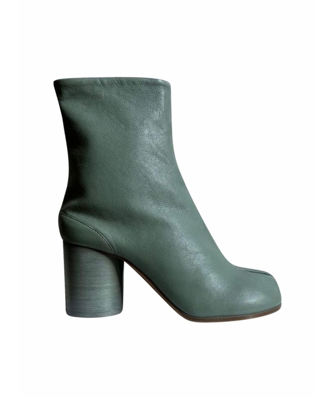 MAISON MARGIELA Зеленые кожаные ботильоны, фото 1