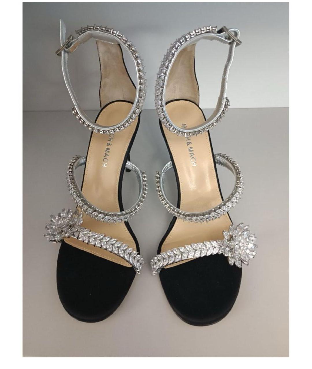 MACH&MACH Черные текстильные босоножки, фото 3