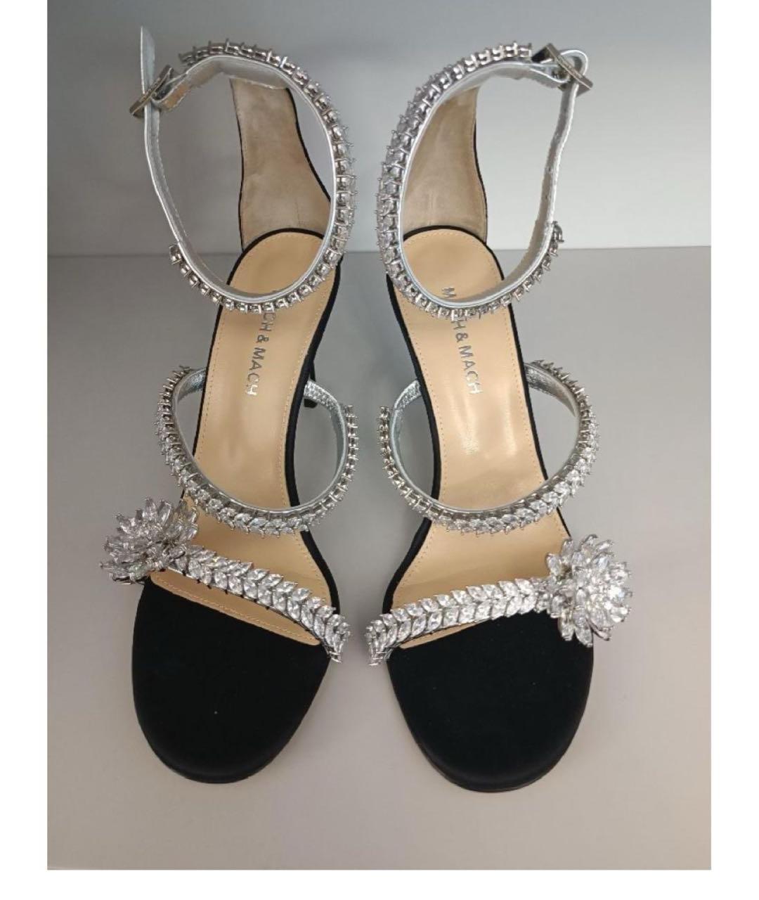 MACH&MACH Черные текстильные босоножки, фото 2