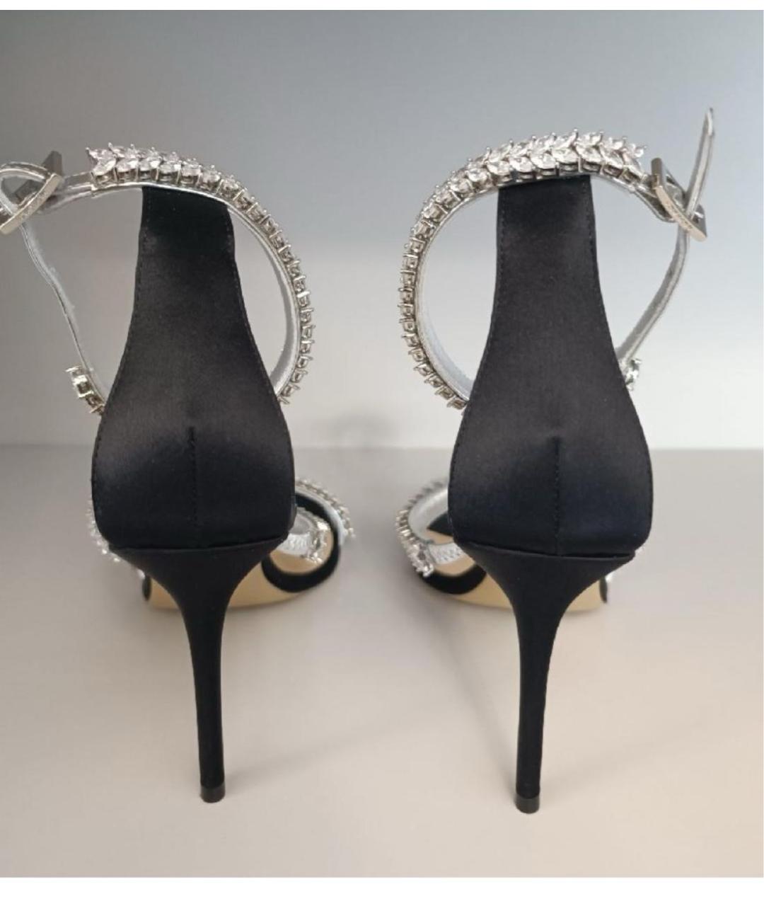 MACH&MACH Черные текстильные босоножки, фото 5