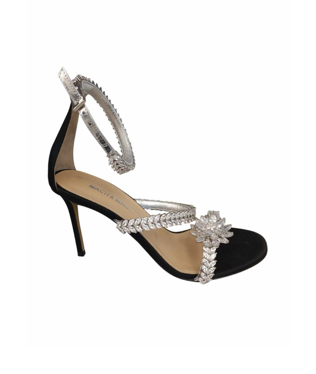 MACH&MACH Черные текстильные босоножки, фото 1