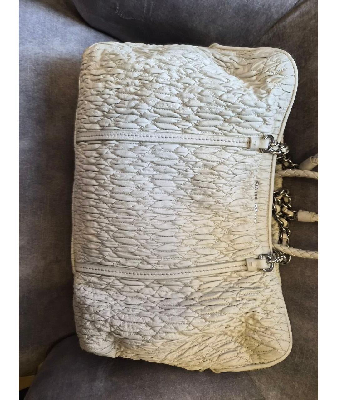 MIU MIU Бежевая кожаная сумка через плечо, фото 10