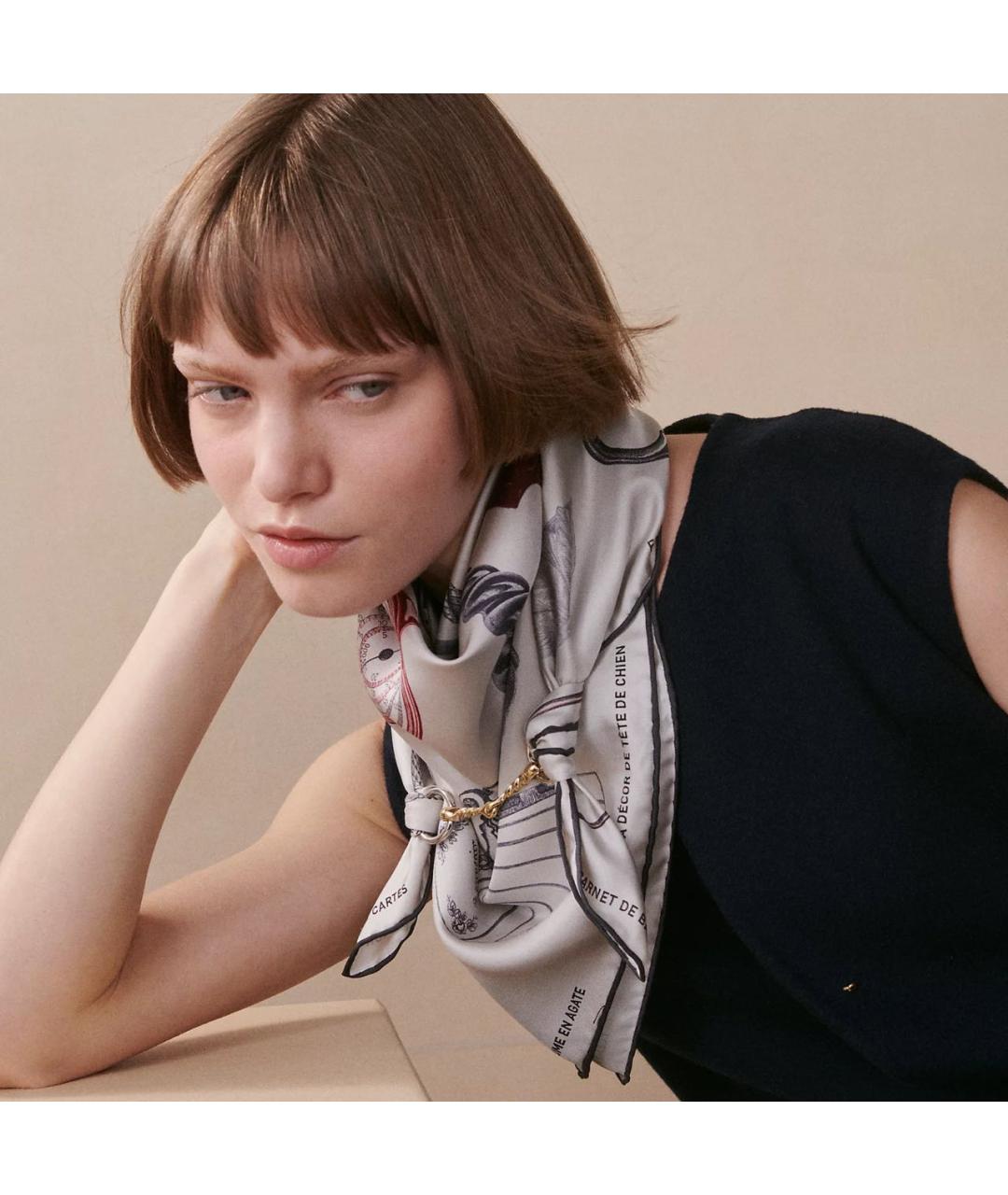 HERMES Мульти шелковый платок, фото 6