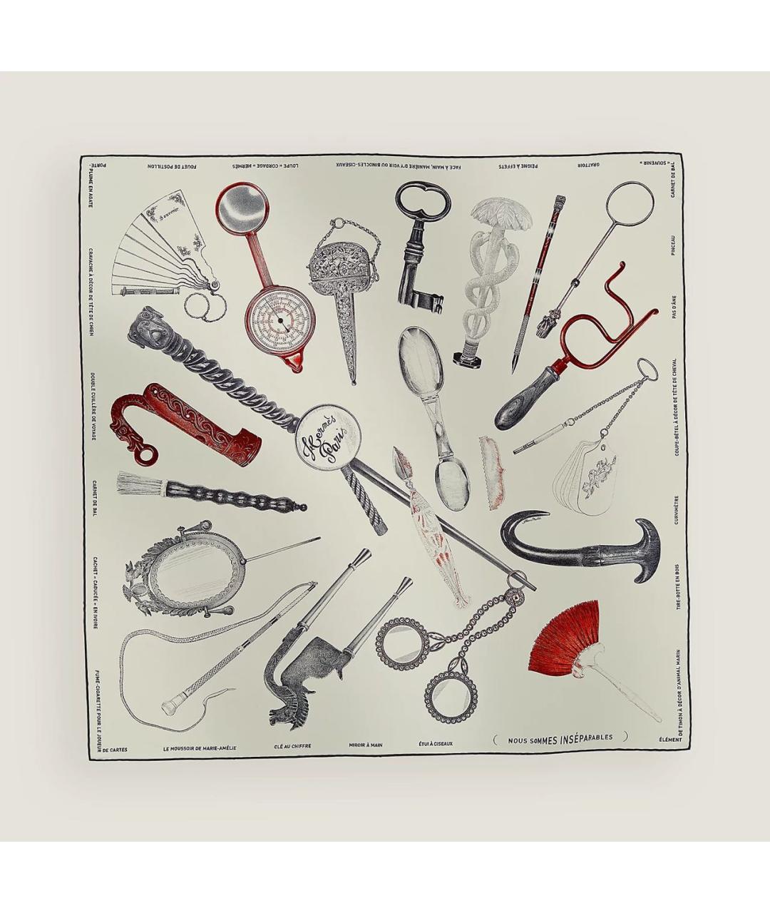 HERMES Мульти шелковый платок, фото 7