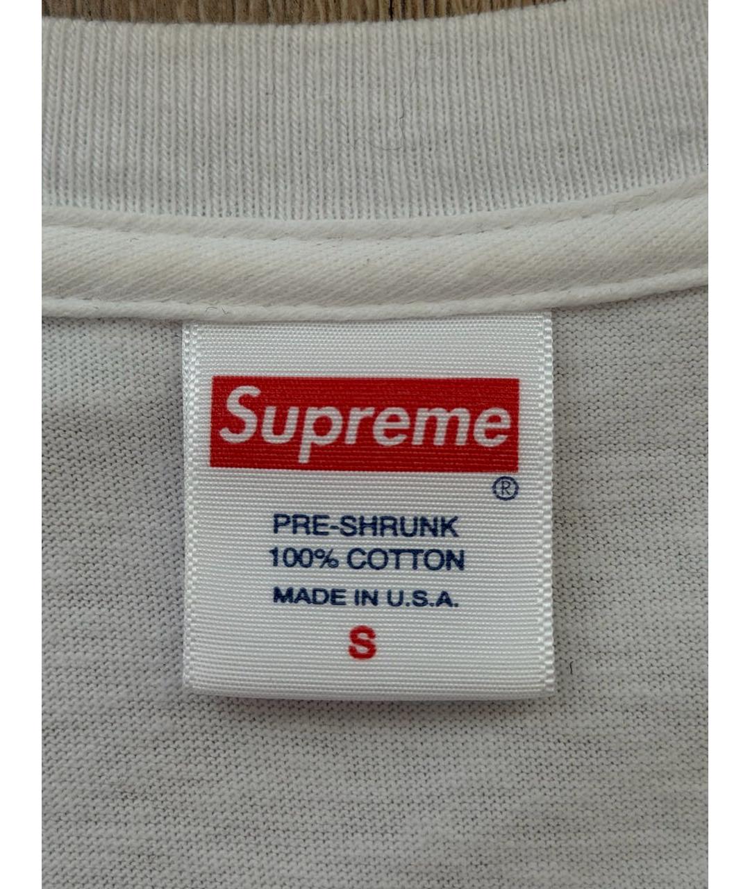 SUPREME Белая хлопковая футболка, фото 5