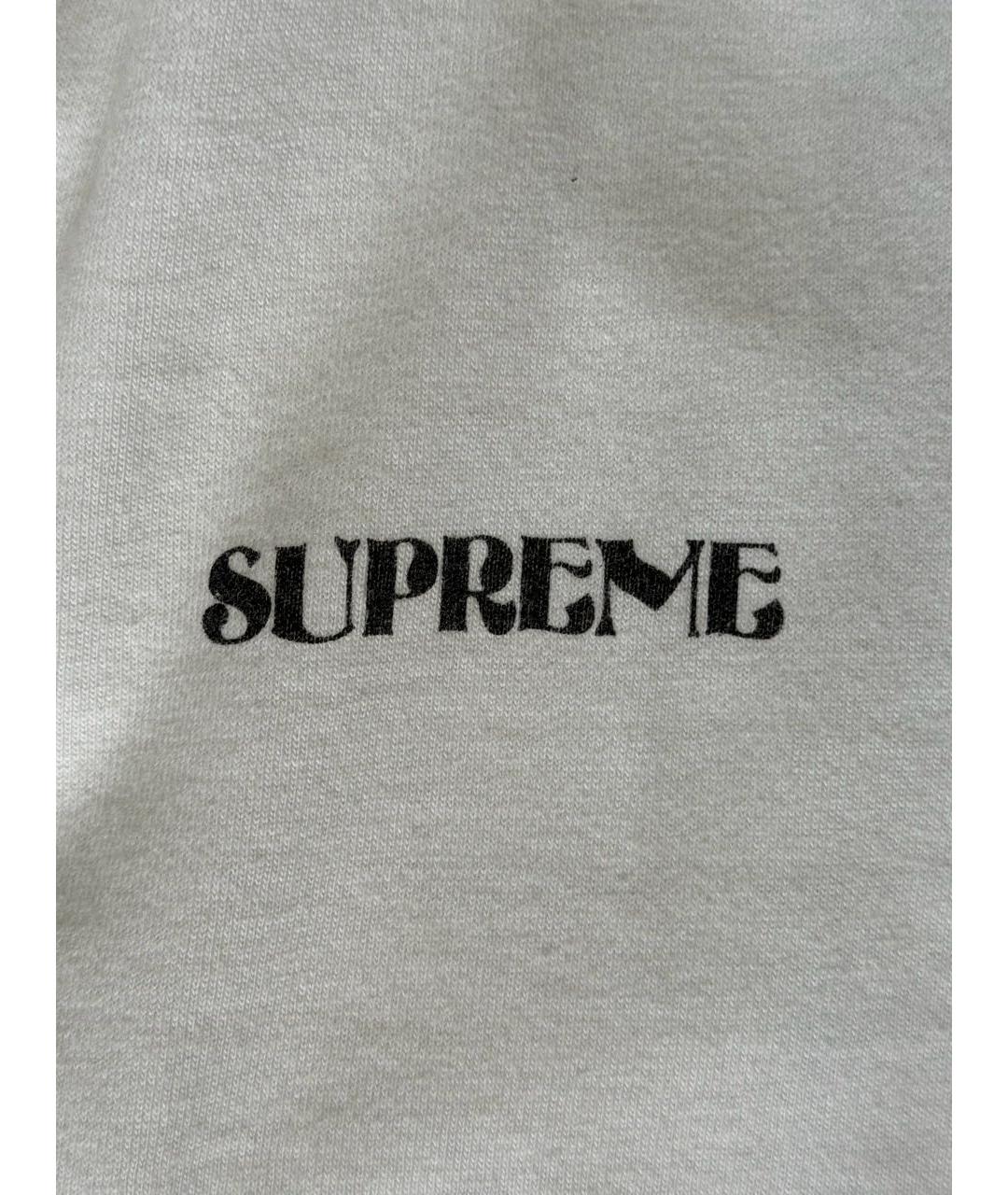 SUPREME Белая хлопковая футболка, фото 3