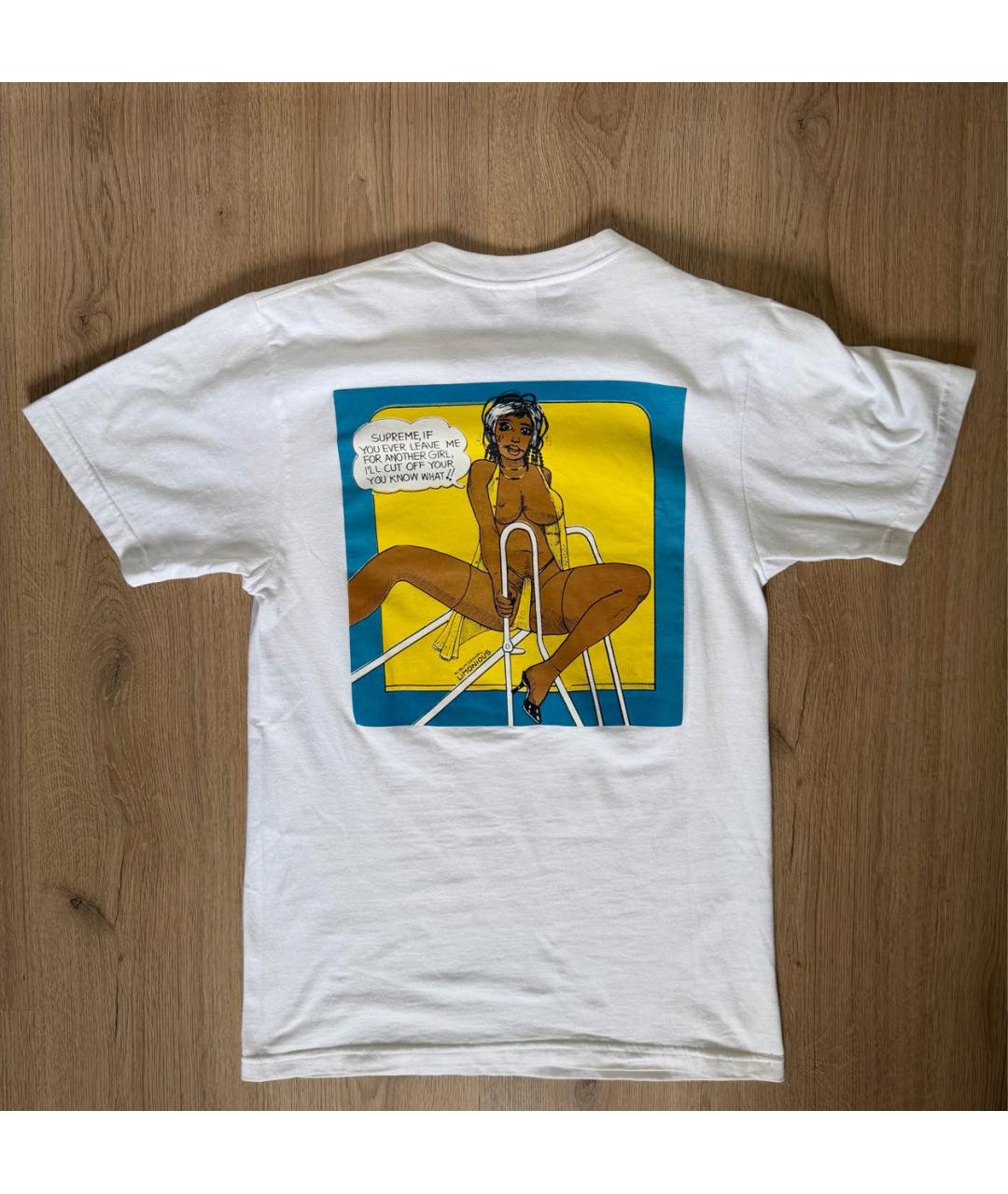 SUPREME Белая хлопковая футболка, фото 2