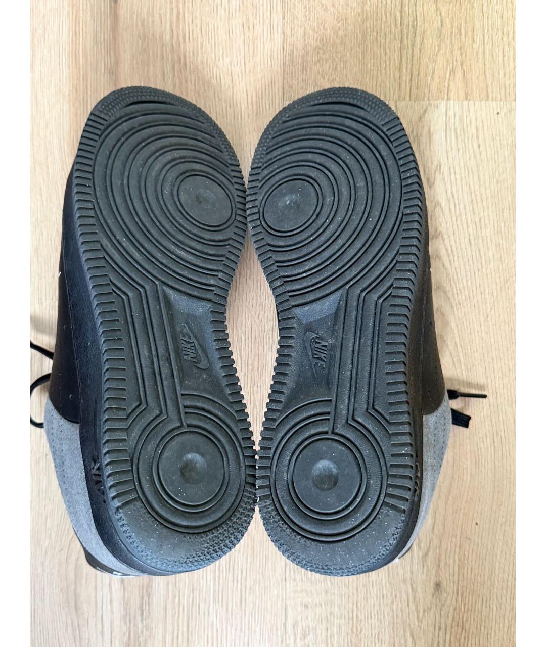 NIKE Черные кожаные низкие кроссовки / кеды, фото 6