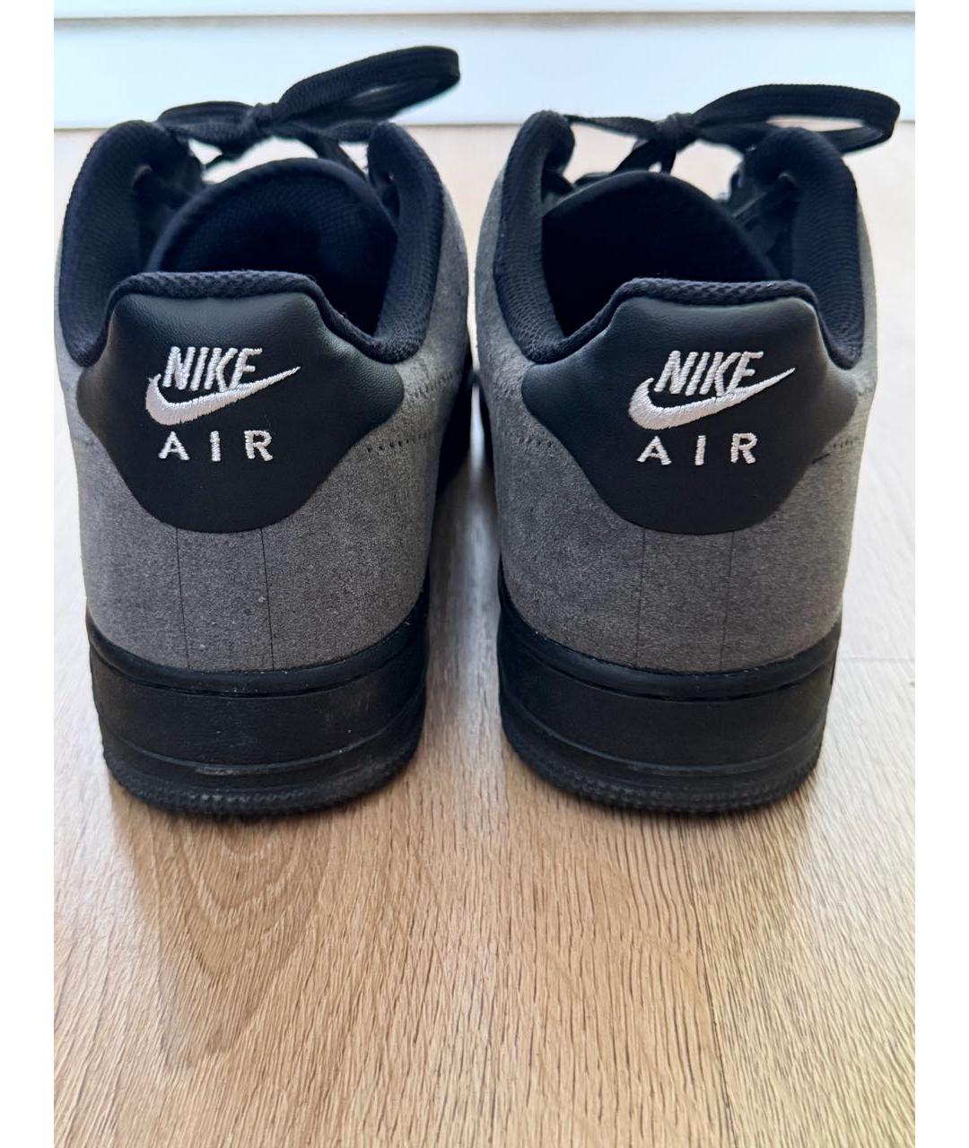 NIKE Черные кожаные низкие кроссовки / кеды, фото 5