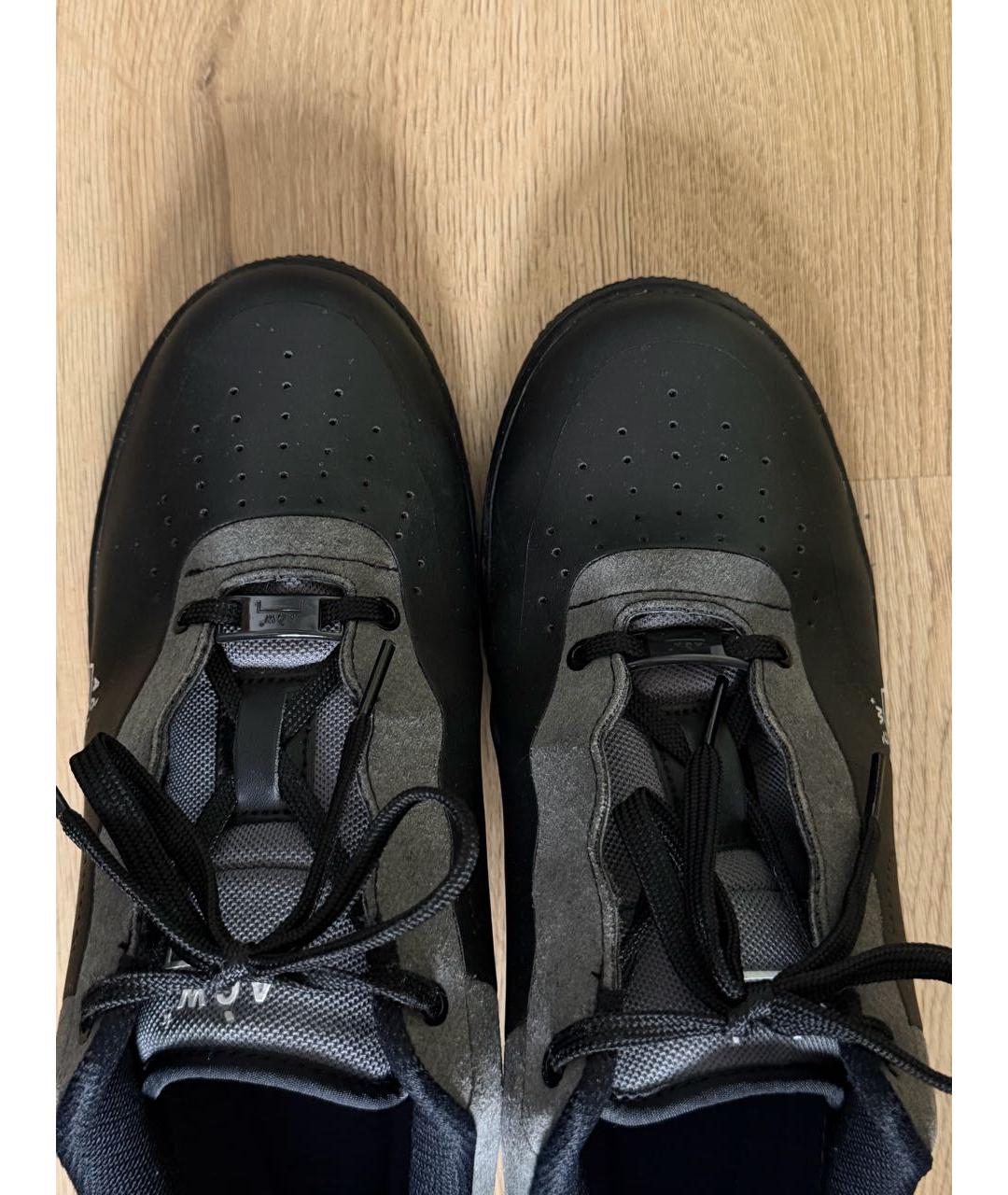 NIKE Черные кожаные низкие кроссовки / кеды, фото 4