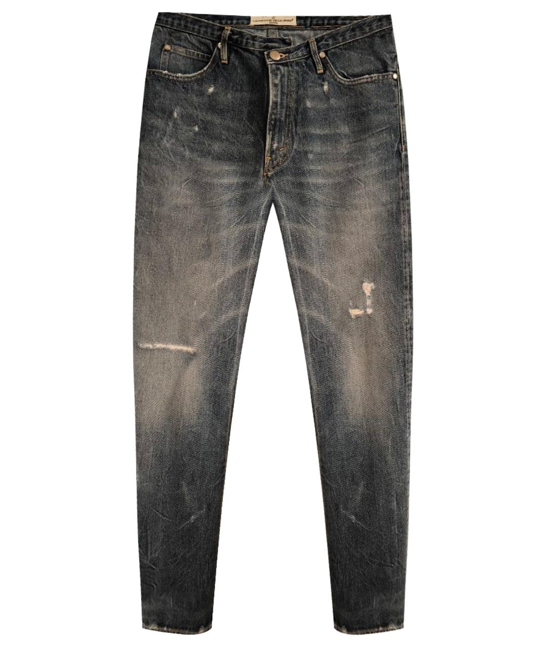 GOLDEN GOOSE DELUXE BRAND Синие хлопковые джинсы слим, фото 1