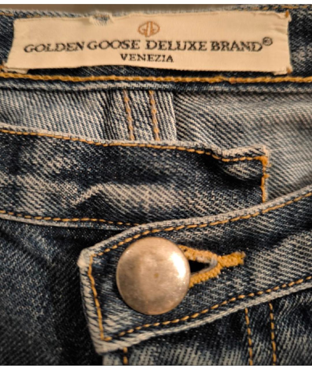 GOLDEN GOOSE DELUXE BRAND Синие хлопковые джинсы слим, фото 7