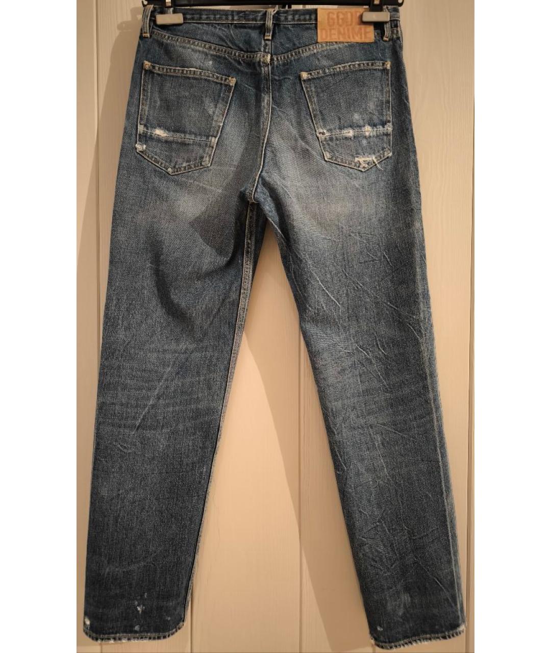 GOLDEN GOOSE DELUXE BRAND Синие хлопковые джинсы слим, фото 2