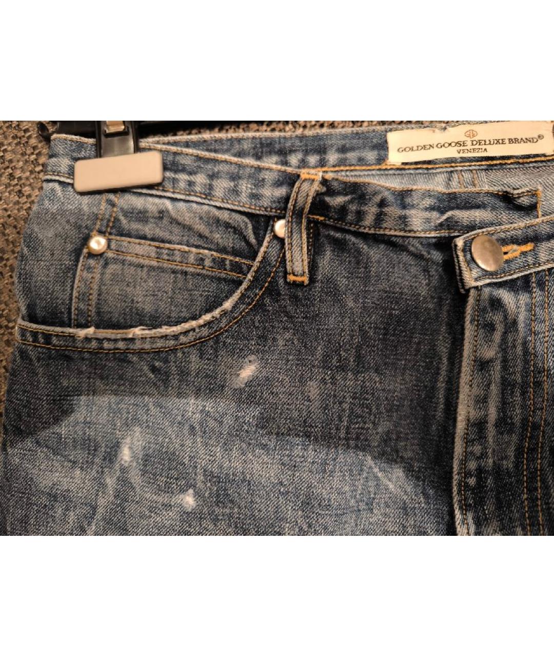 GOLDEN GOOSE DELUXE BRAND Синие хлопковые джинсы слим, фото 4