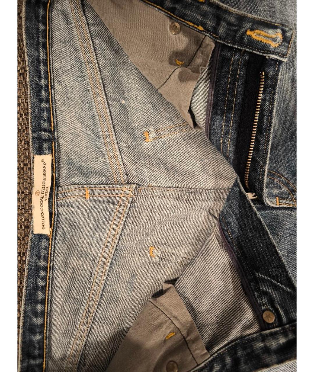 GOLDEN GOOSE DELUXE BRAND Синие хлопковые джинсы слим, фото 3