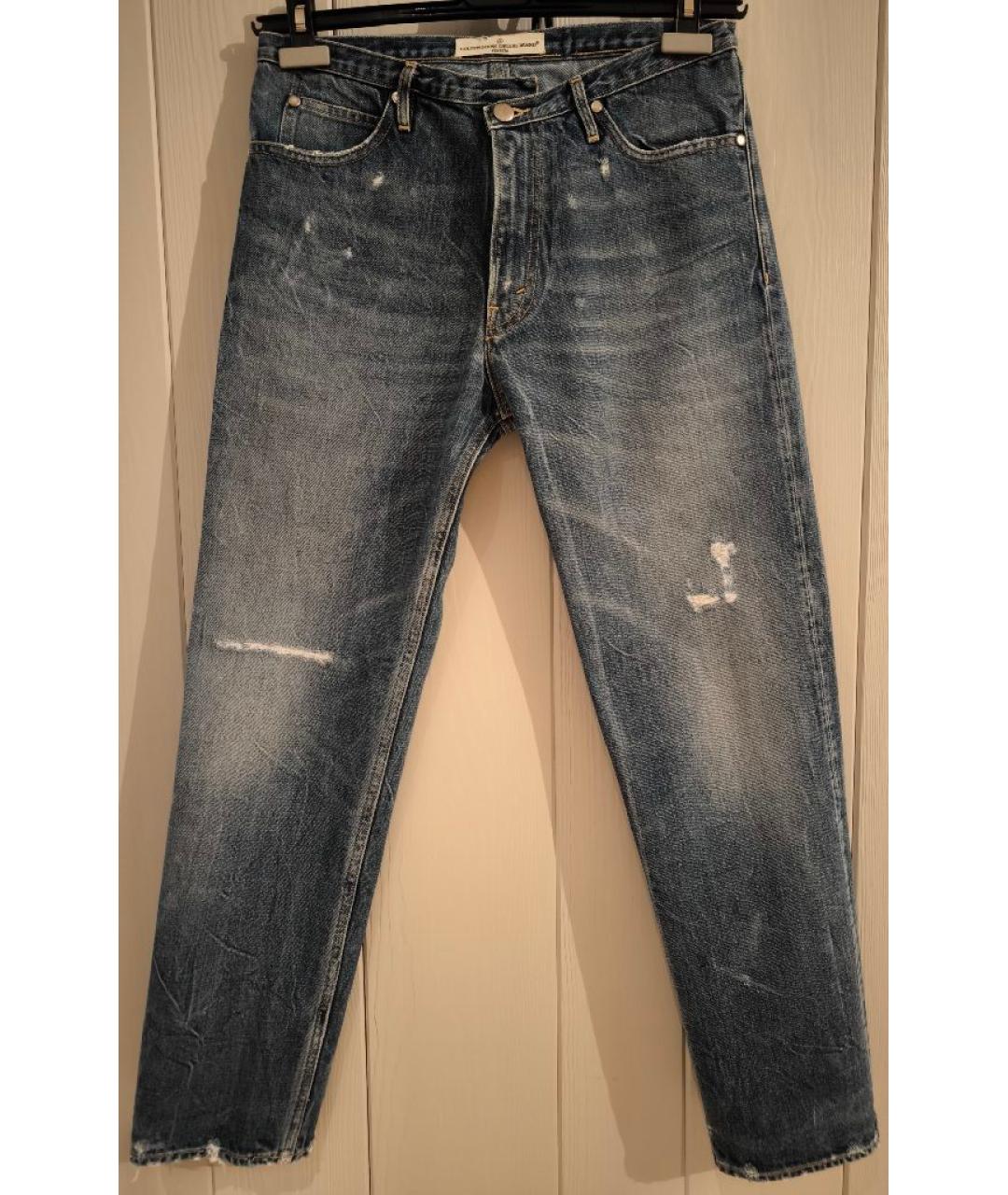 GOLDEN GOOSE DELUXE BRAND Синие хлопковые джинсы слим, фото 8