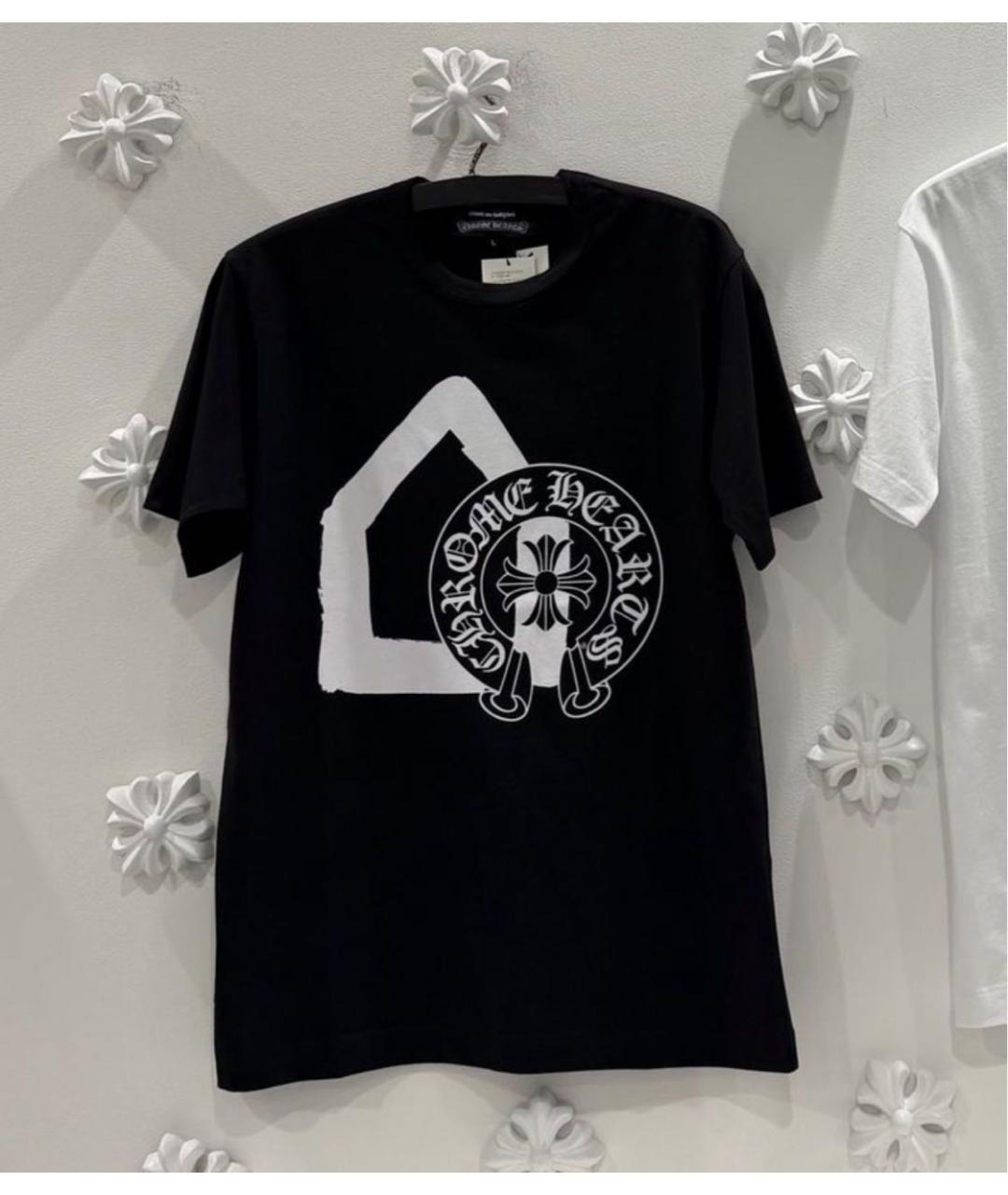 CHROME HEARTS Черная хлопковая футболка, фото 2