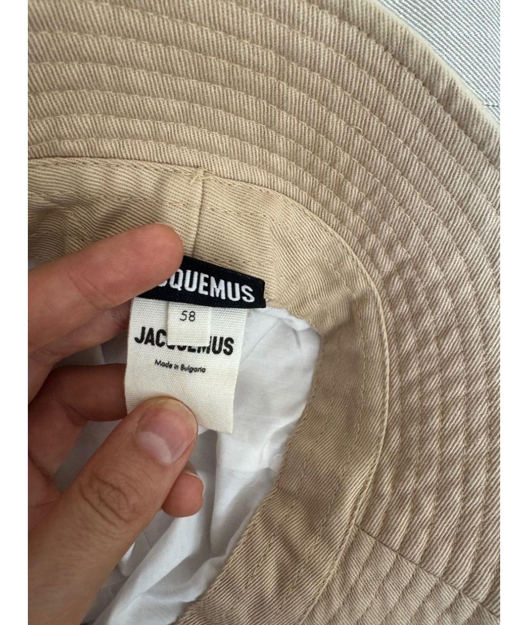 JACQUEMUS Бежевая хлопковая панама, фото 5