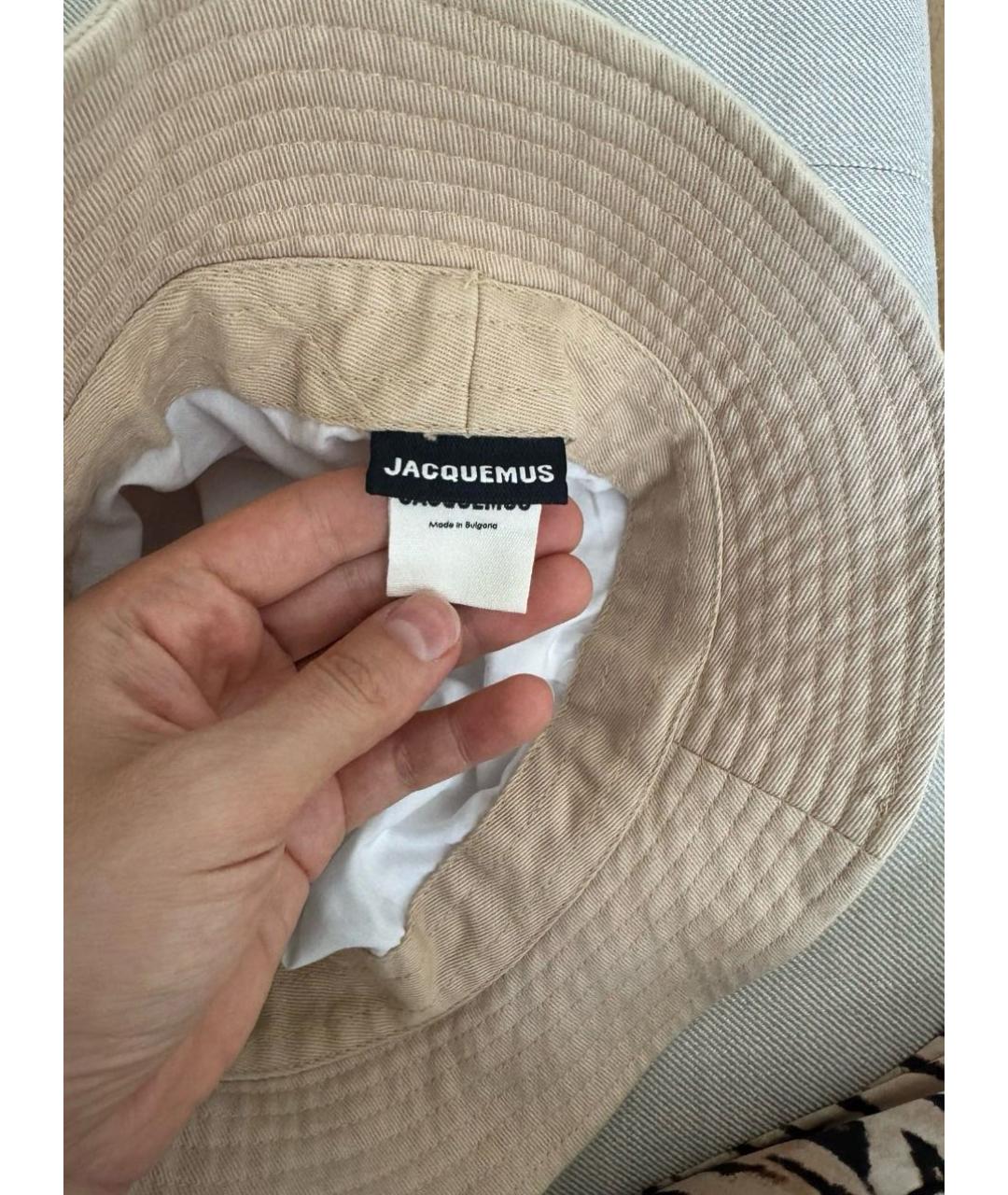 JACQUEMUS Бежевая хлопковая панама, фото 4