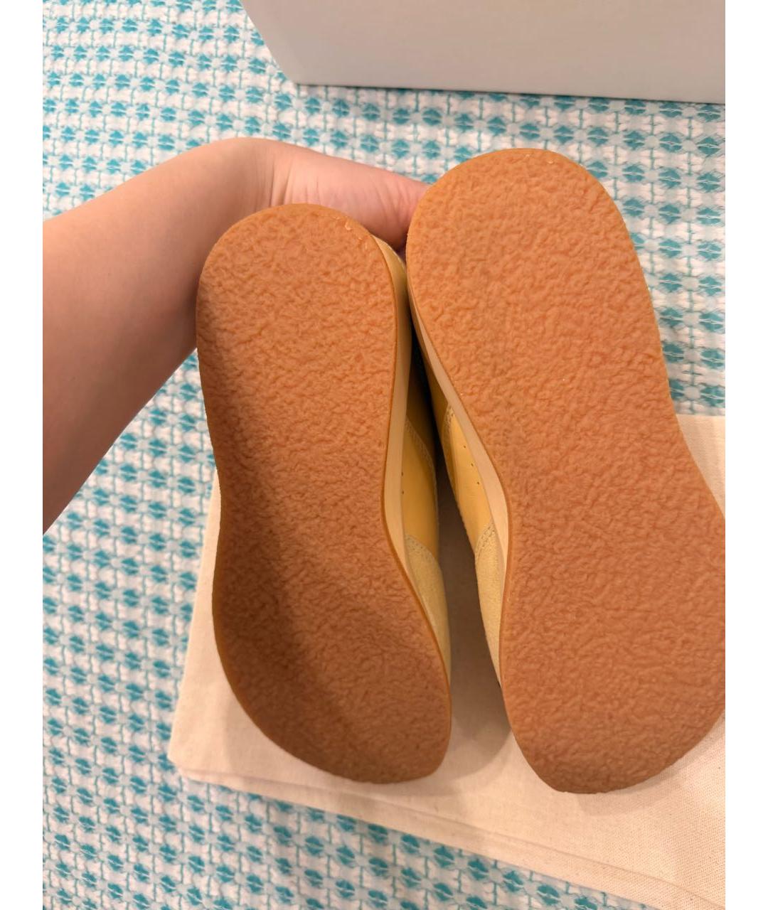 JACQUEMUS Желтые кожаные кроссовки, фото 5