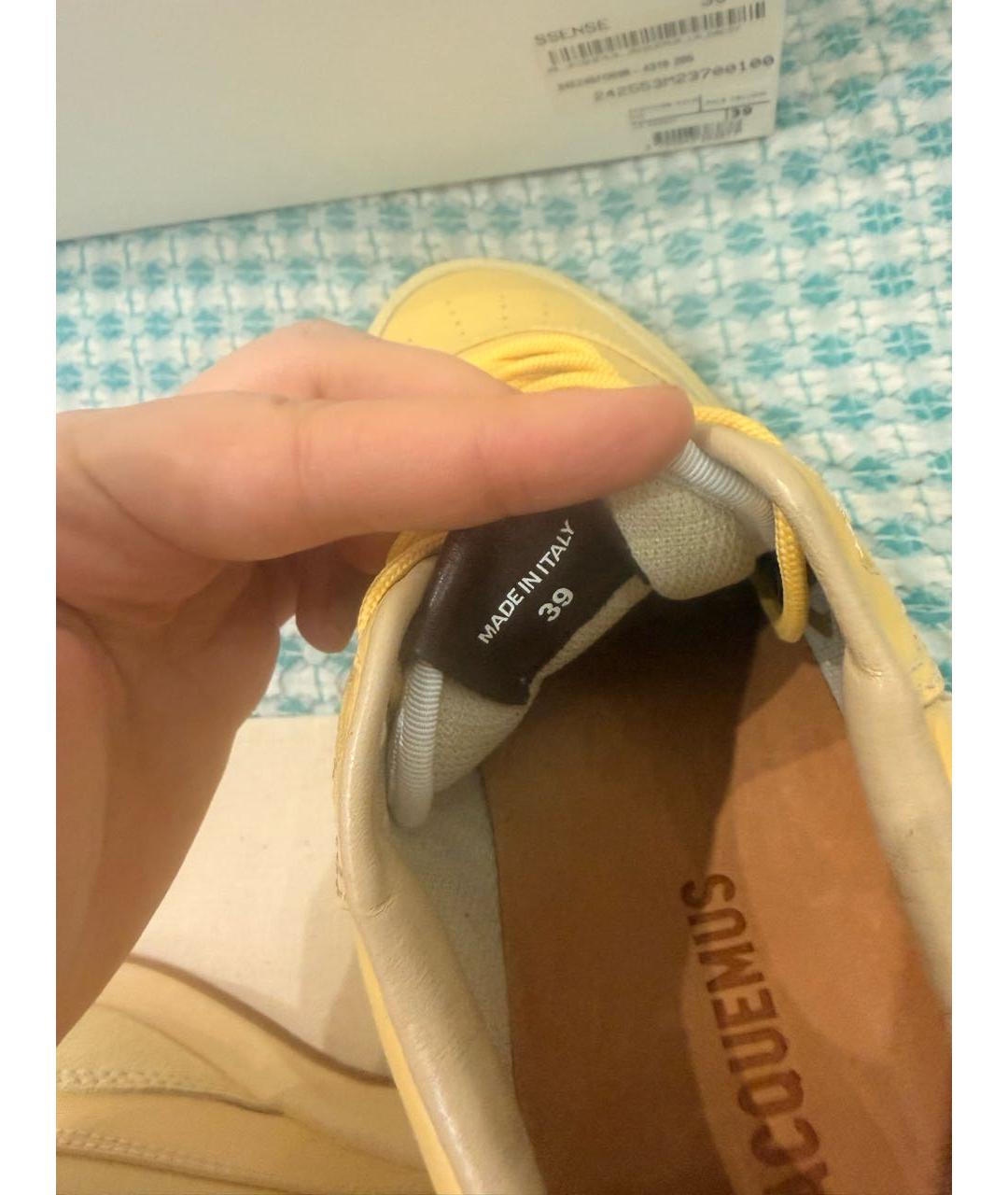 JACQUEMUS Желтые кожаные кроссовки, фото 6