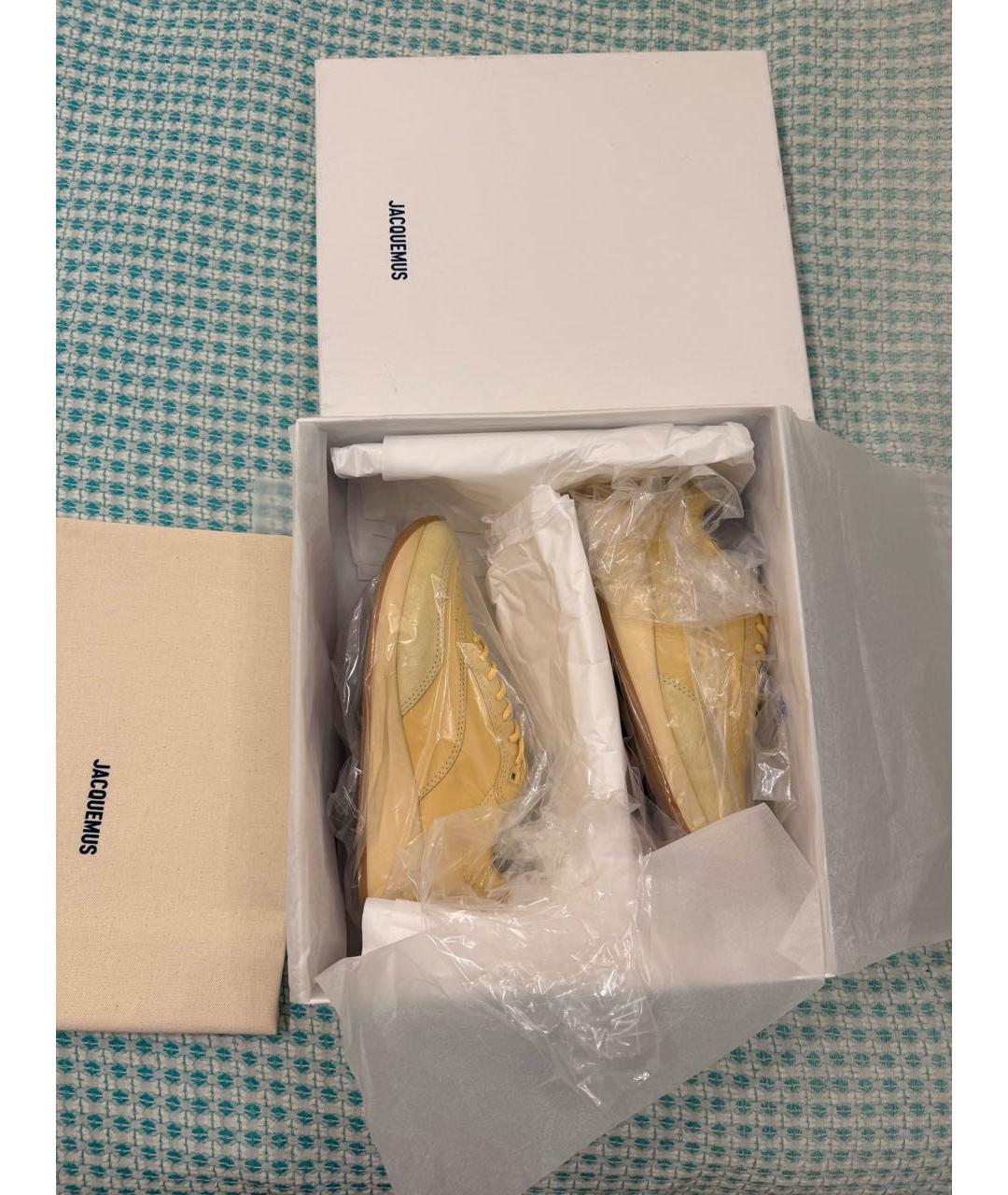 JACQUEMUS Желтые кожаные кроссовки, фото 2