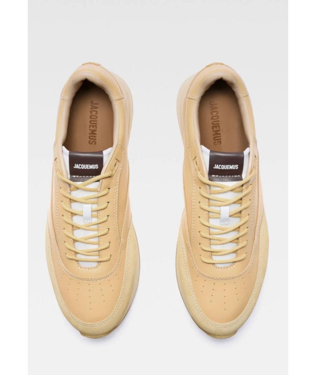 JACQUEMUS Желтые кожаные кроссовки, фото 8