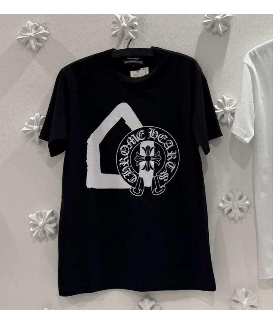 CHROME HEARTS Черная хлопковая футболка, фото 2
