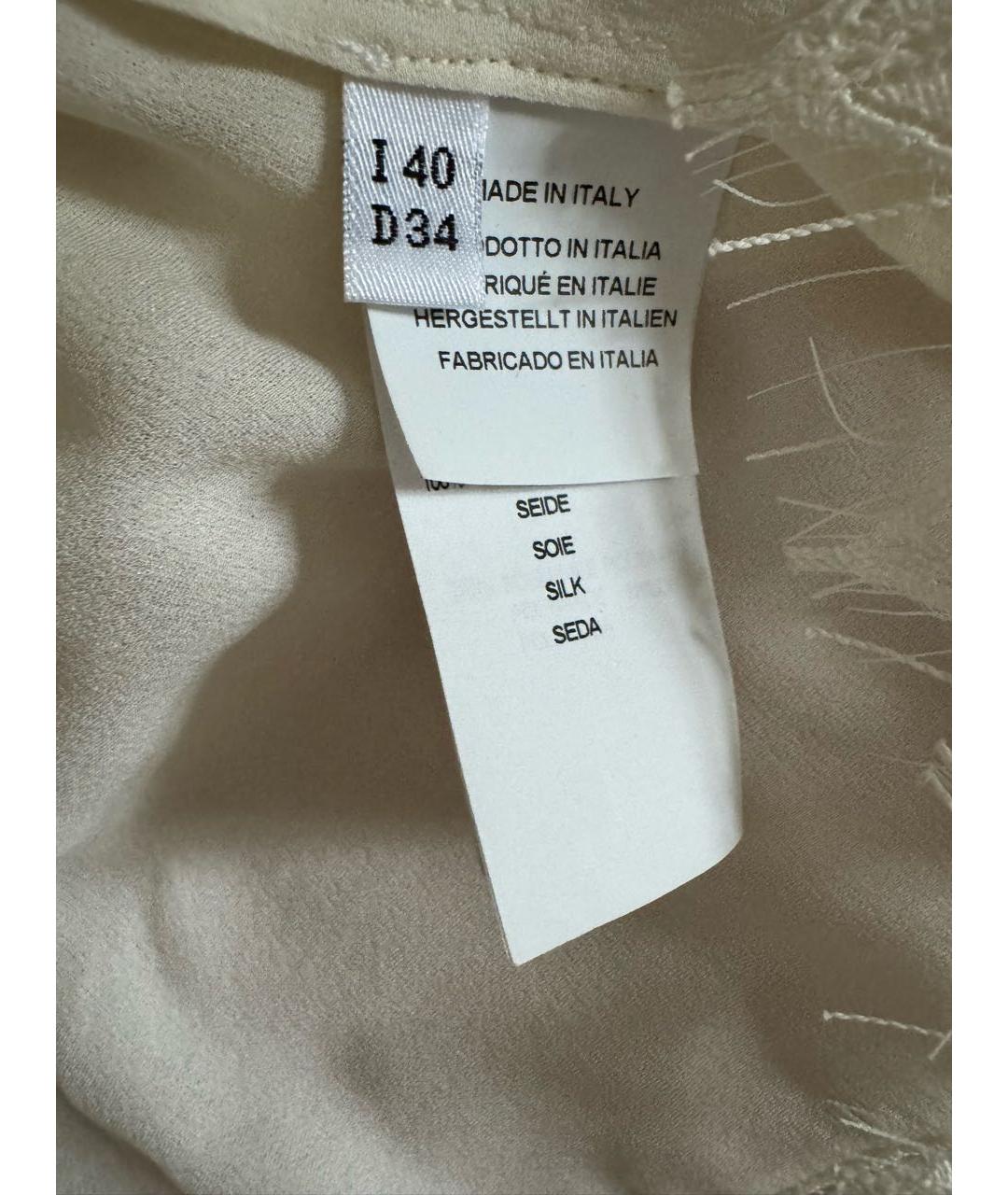 BLUMARINE Белая шелковая блузы, фото 5