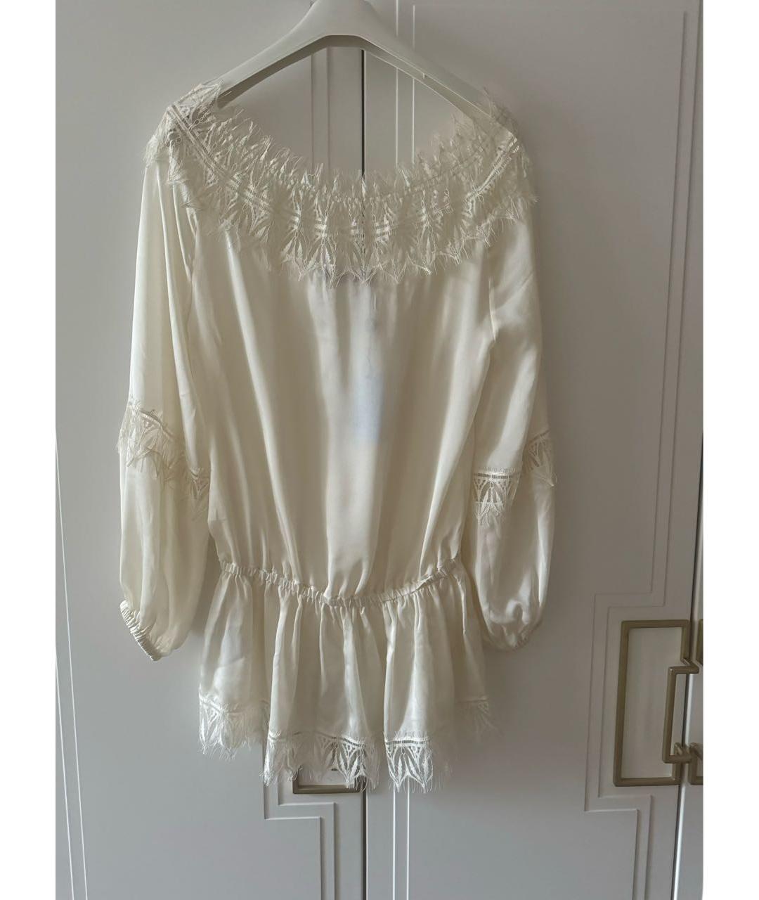 BLUMARINE Белая шелковая блузы, фото 2