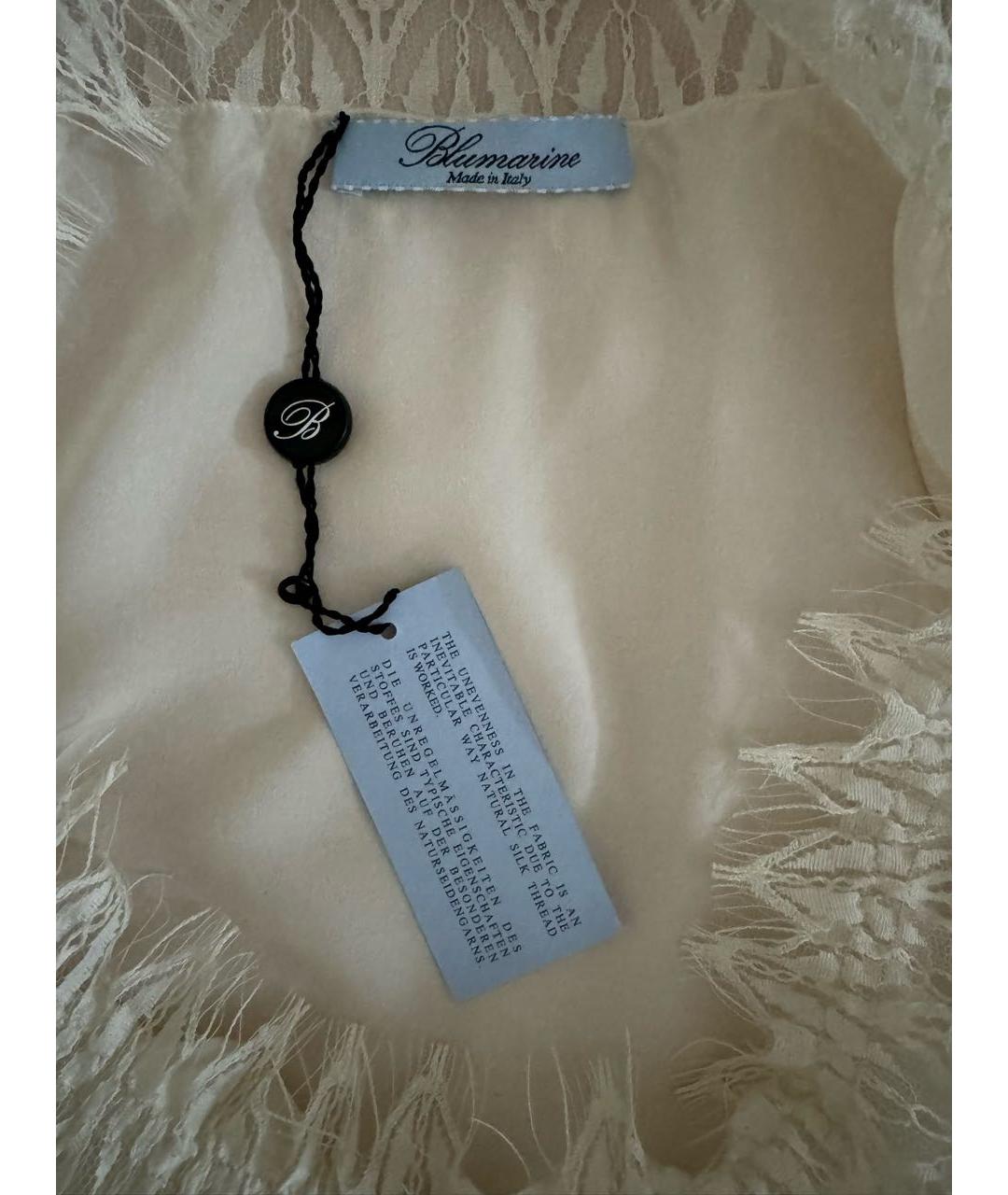 BLUMARINE Белая шелковая блузы, фото 3