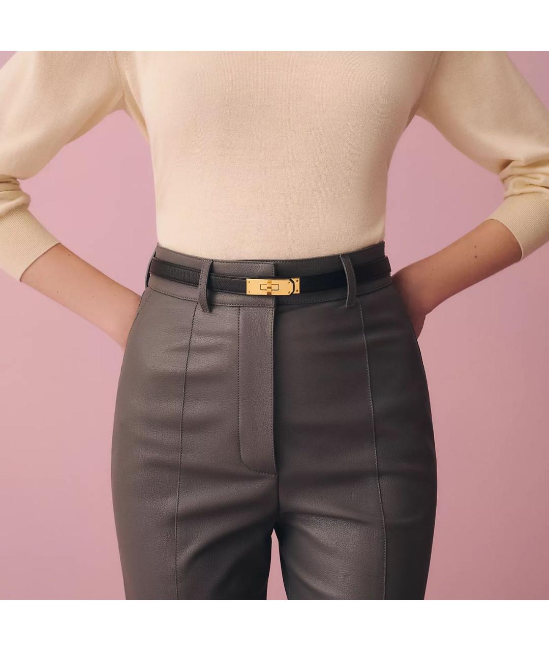 HERMES Черный кожаный ремень, фото 6