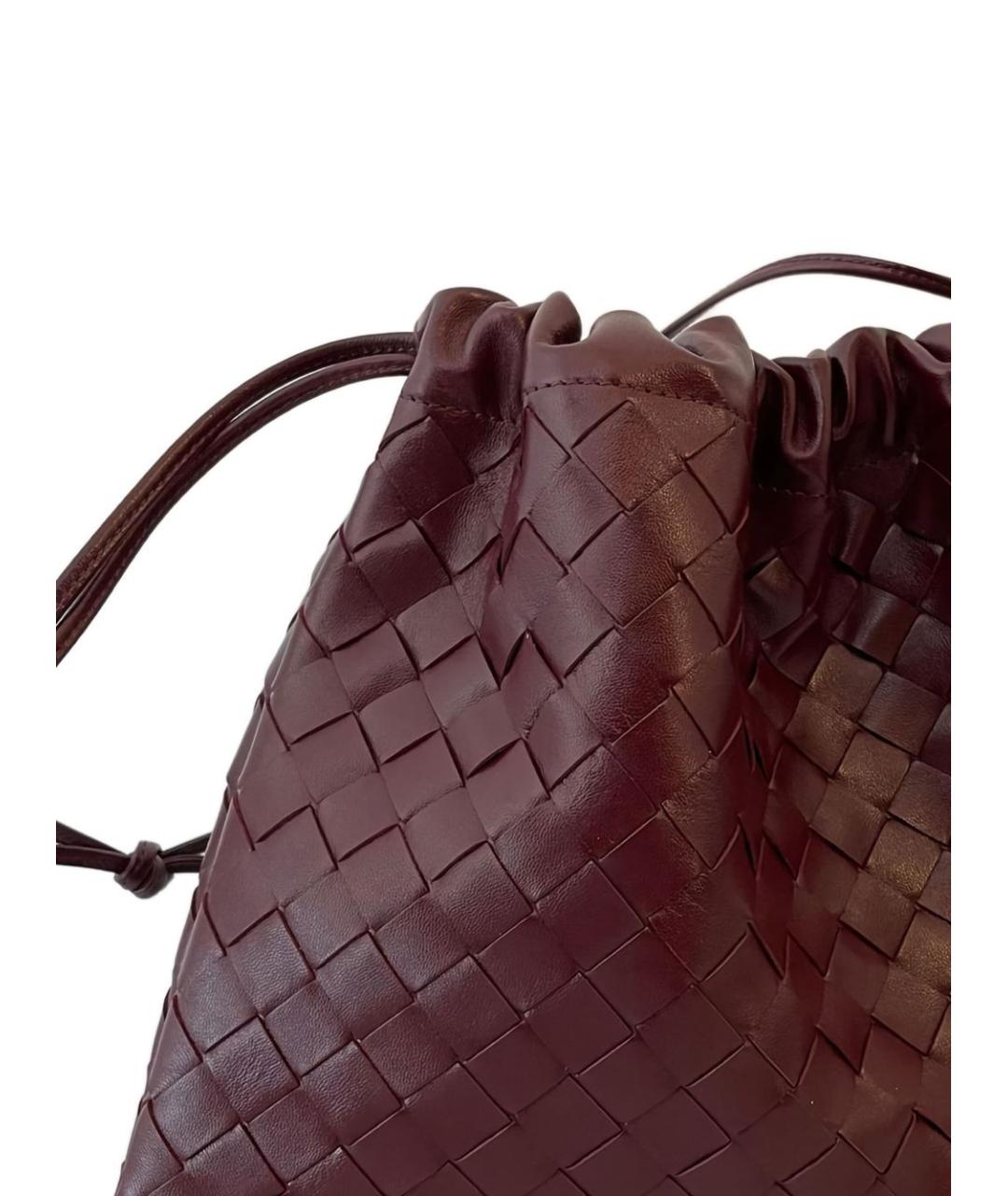 BOTTEGA VENETA Бордовая кожаная сумка через плечо, фото 3