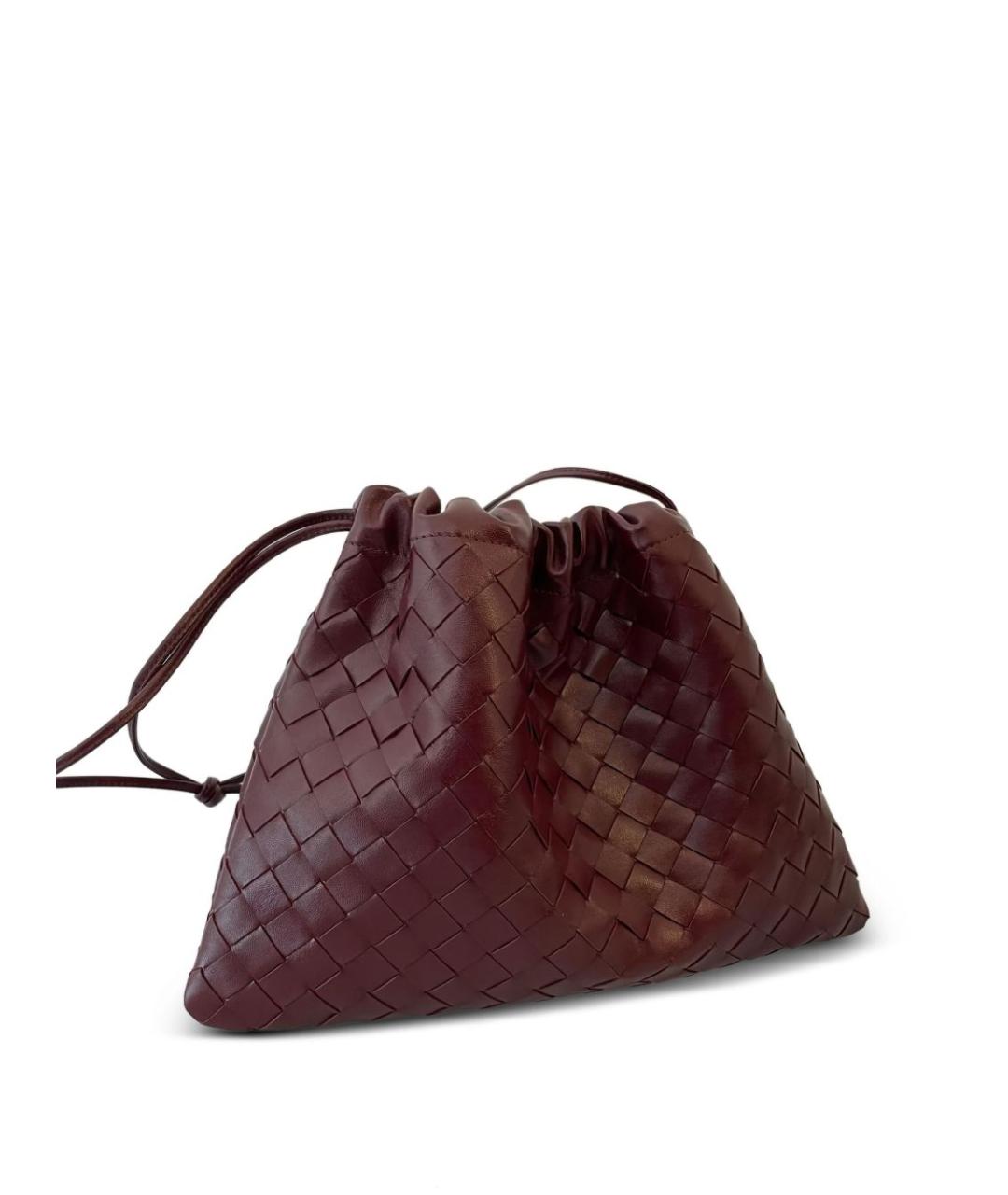 BOTTEGA VENETA Бордовая кожаная сумка через плечо, фото 2