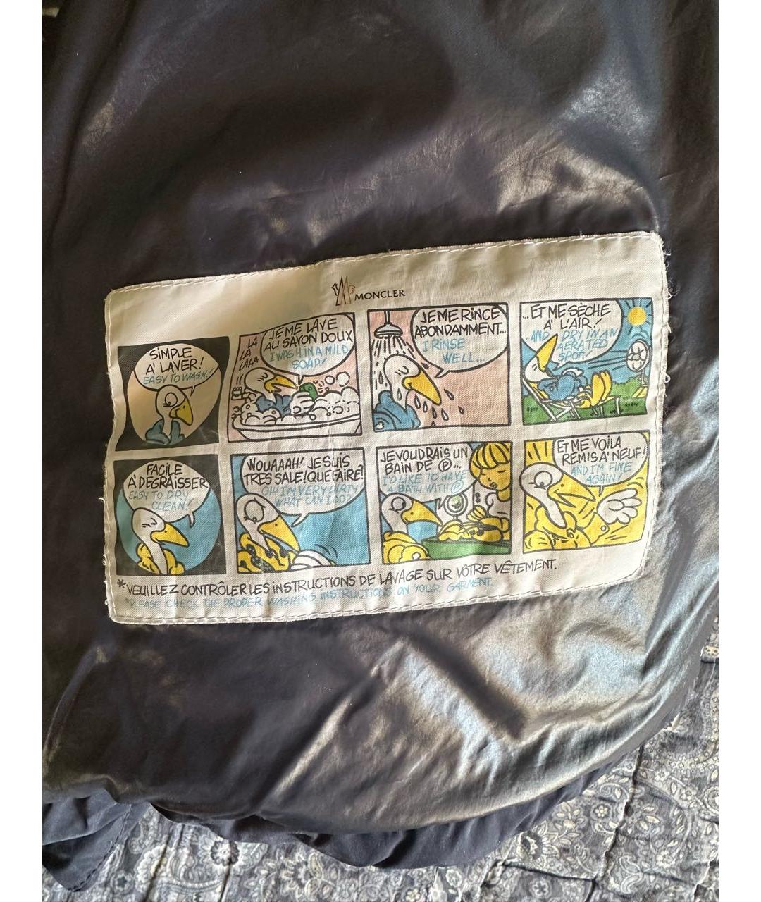 MONCLER Темно-синий полиамидовый пуховик, фото 7