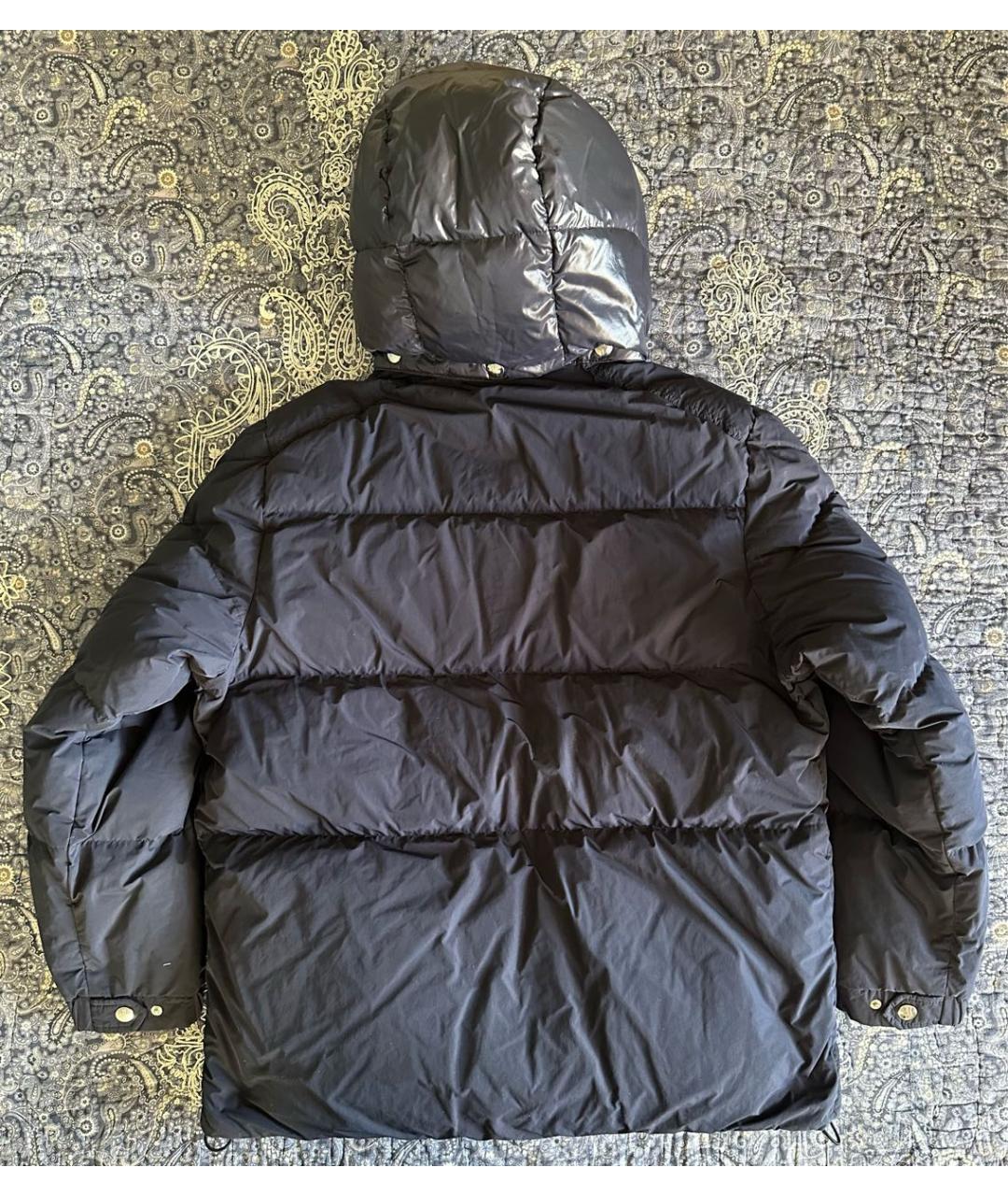 MONCLER Темно-синий полиамидовый пуховик, фото 2