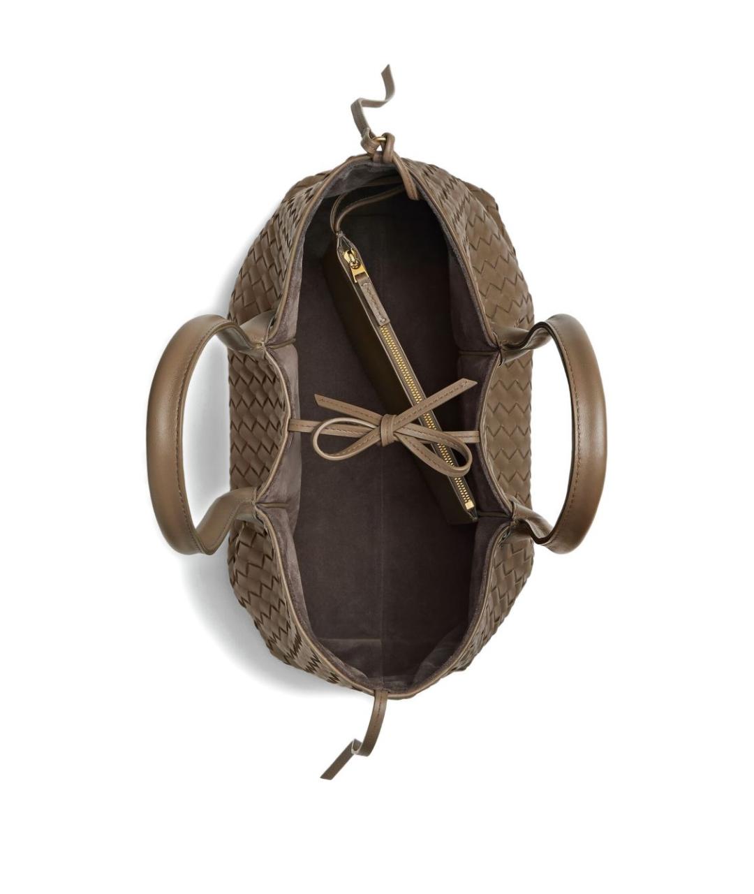 BOTTEGA VENETA Коричневая кожаная сумка тоут, фото 4