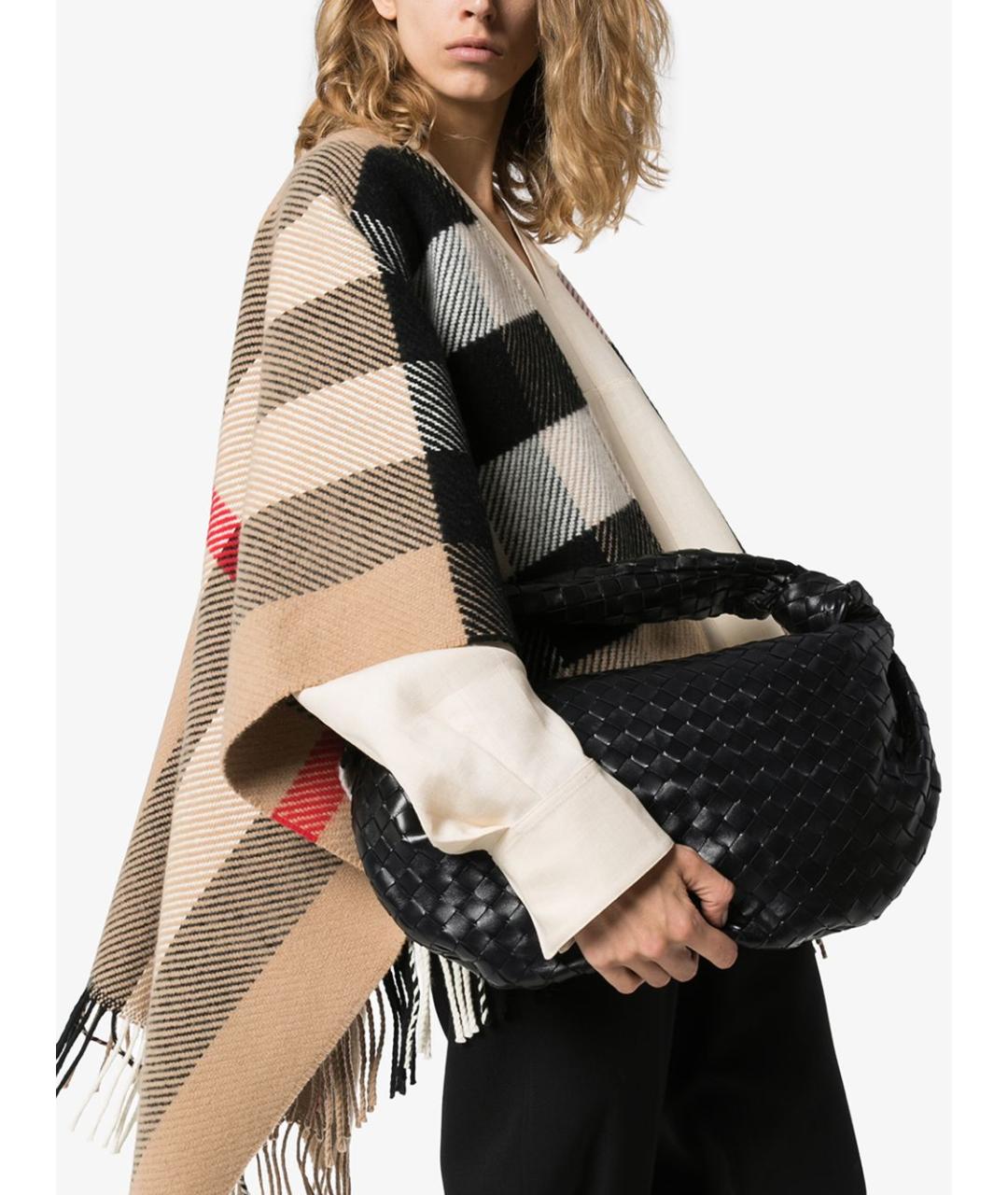 BOTTEGA VENETA Черная кожаная сумка через плечо, фото 5