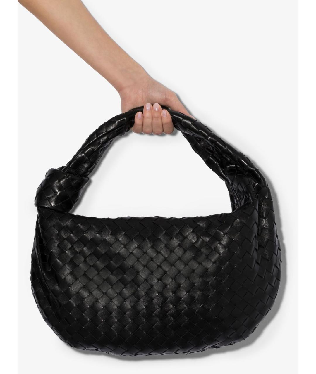 BOTTEGA VENETA Черная кожаная сумка через плечо, фото 4