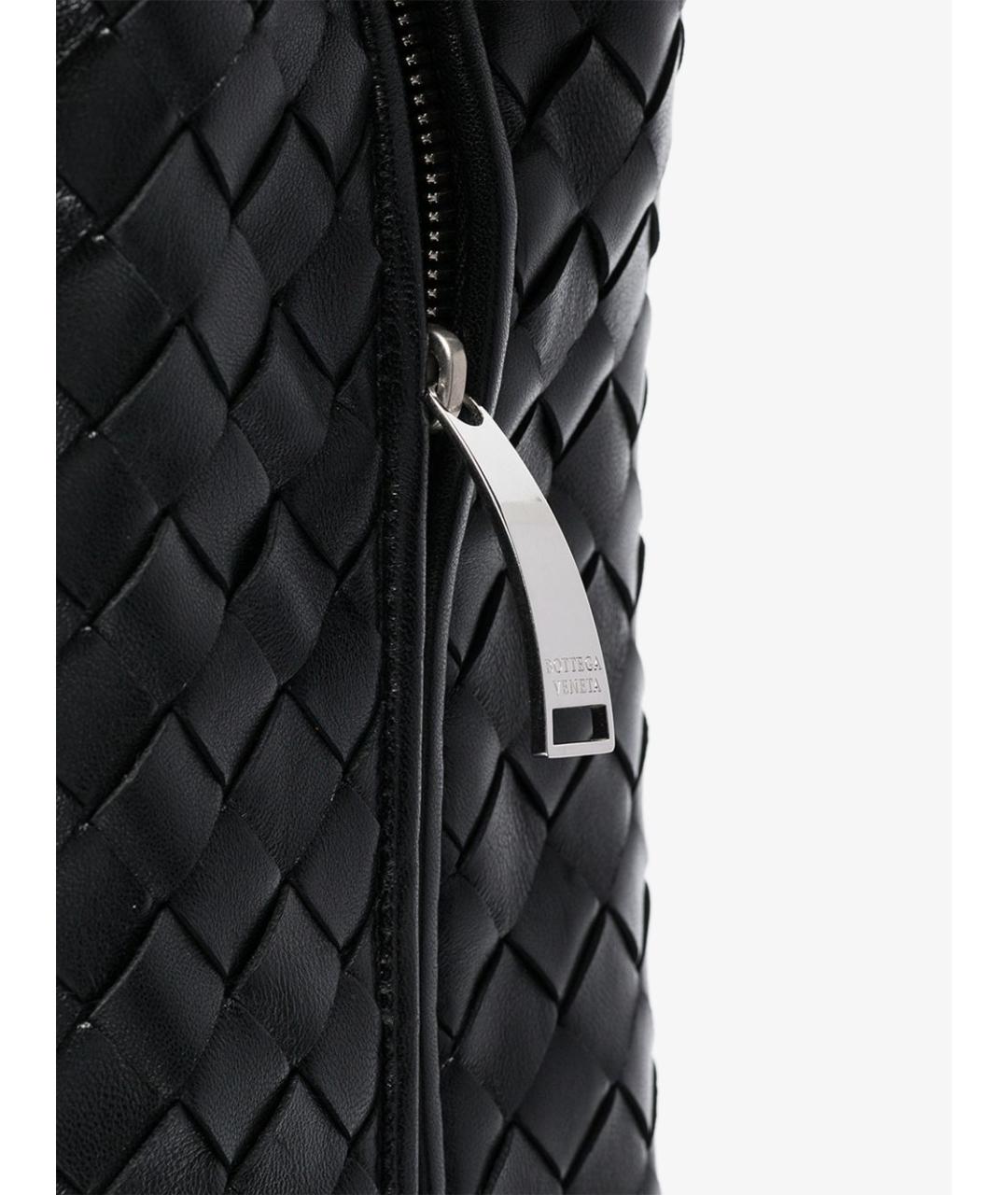 BOTTEGA VENETA Черная кожаная сумка через плечо, фото 6